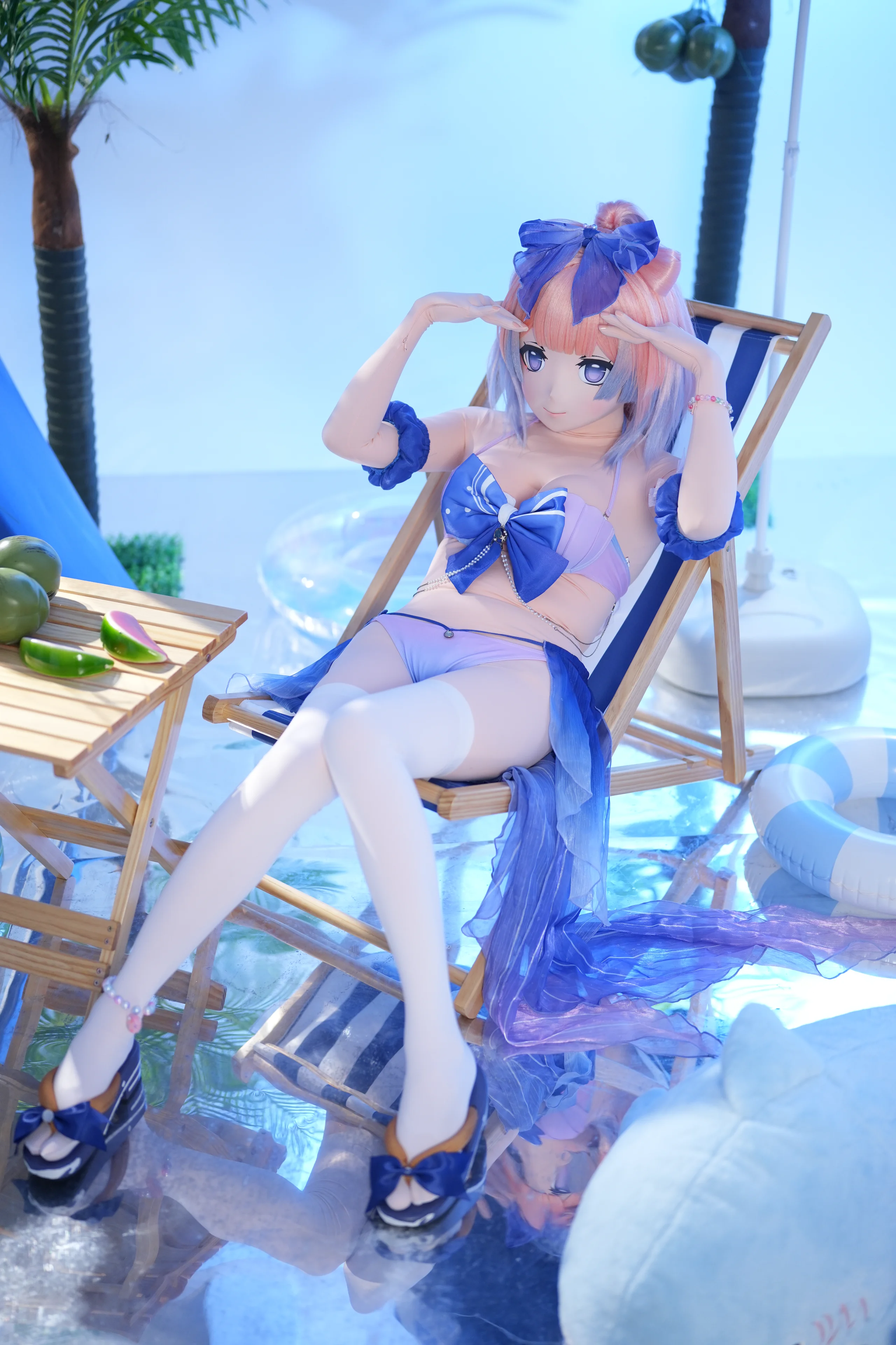 【珊瑚宫心海cos】原神夏日清凉泳装，慵懒度假风 - 第 5 张
