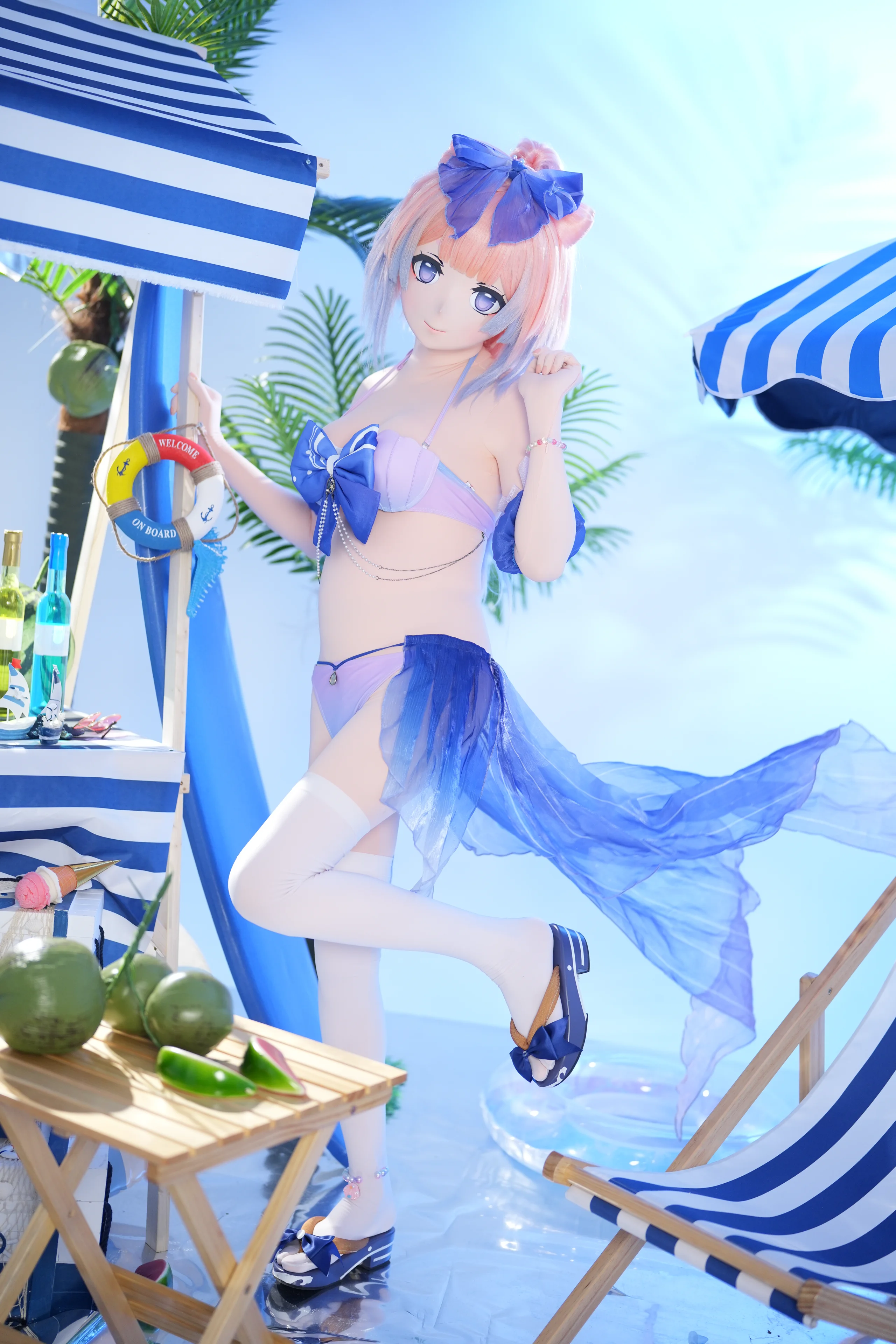 【珊瑚宫心海cos】原神夏日清凉泳装，慵懒度假风 - 第 6 张