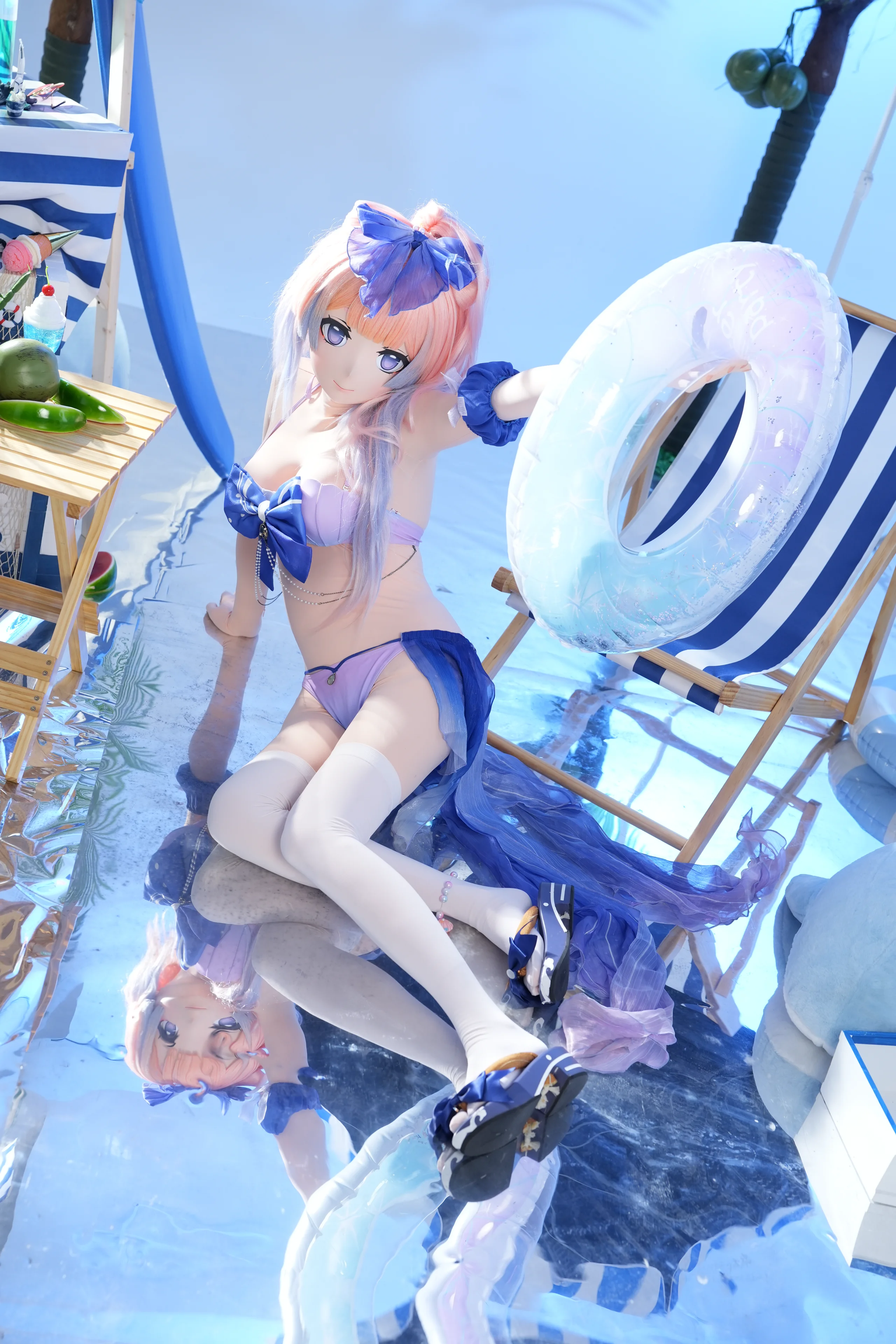 【珊瑚宫心海cos】原神夏日清凉泳装，慵懒度假风 - 第 9 张