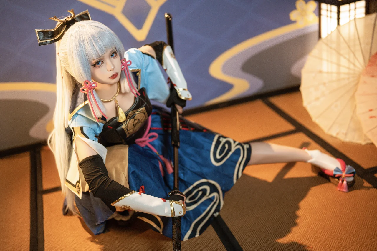【神里绫华cos】白鹭公主的剑与笔，和风下的优雅 - 第 5 张