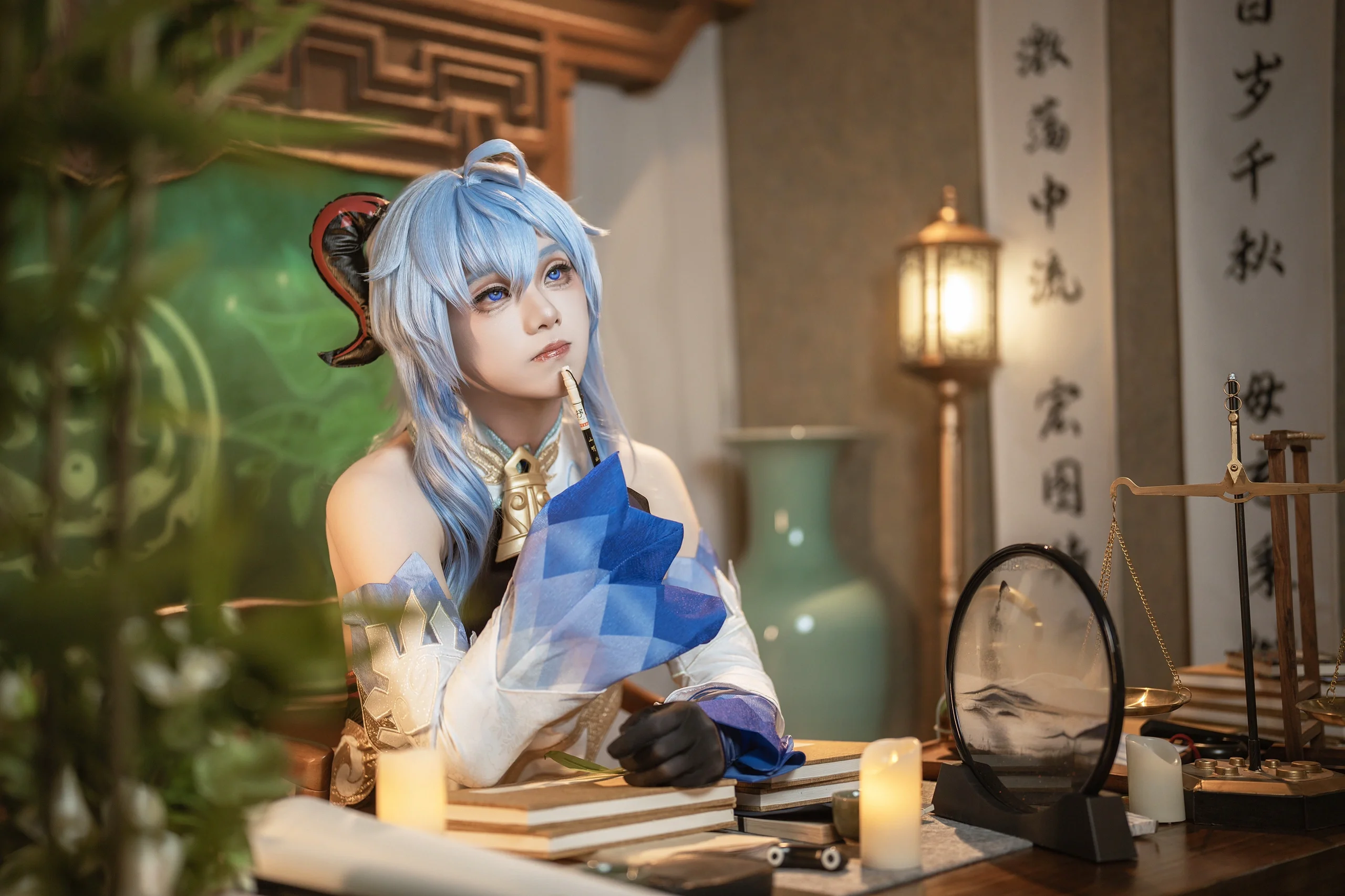 【甘雨cos】星移斗转，烟火人间，在古风书房里记录片刻宁静
