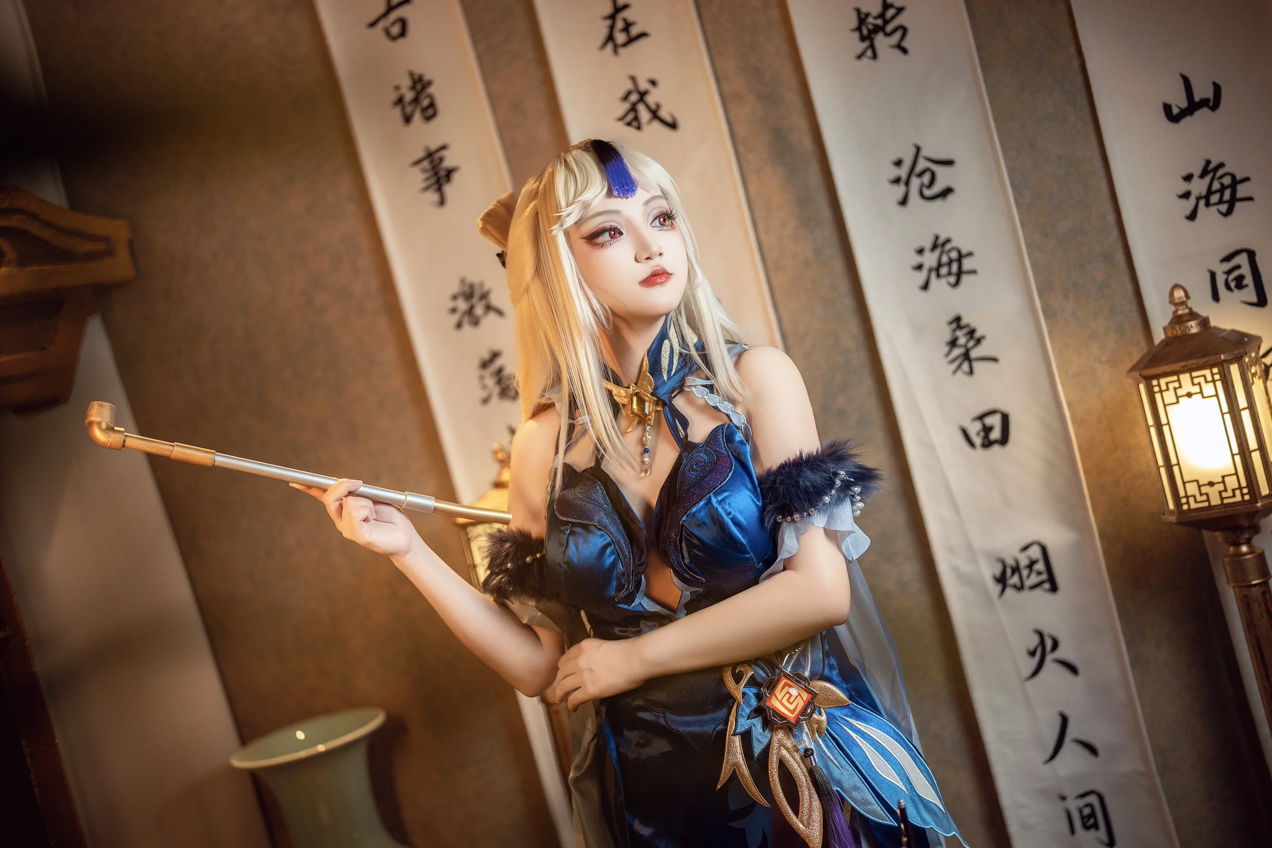 【凝光cos】上海自拍馆里的古风华贵，还原原神凝光的从容 - 第 1 张