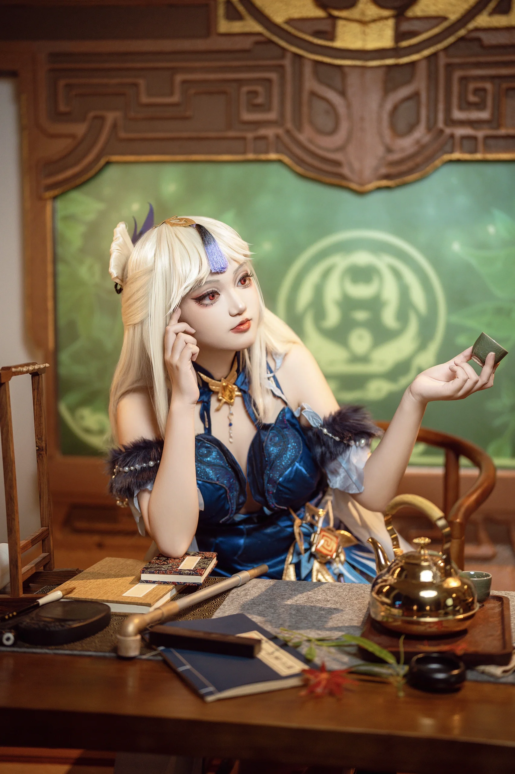 【凝光cos】上海自拍馆里的古风华贵，还原原神凝光的从容