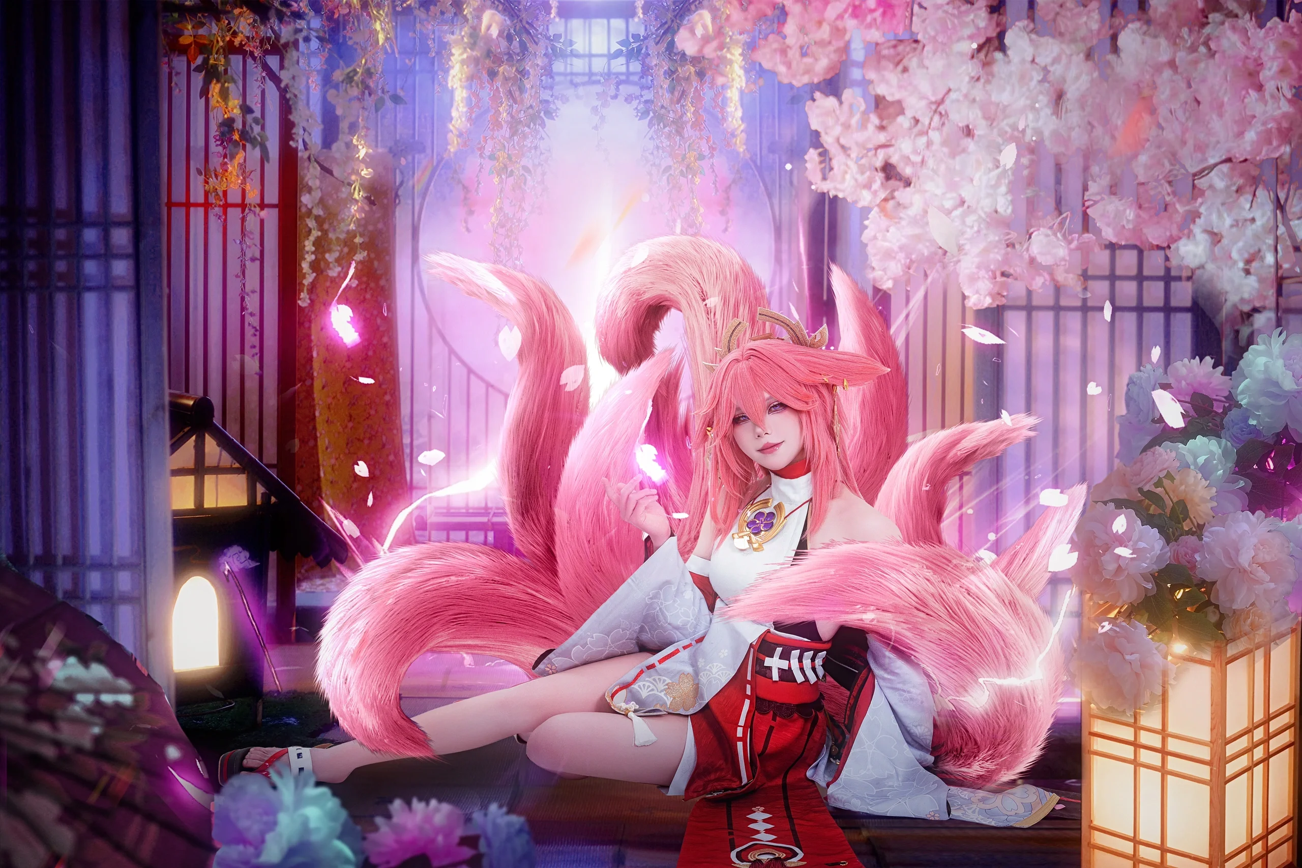 【八重神子cos】琴鍵上的狐影，和風與旋律的溫柔碰撞 - 第 1 張