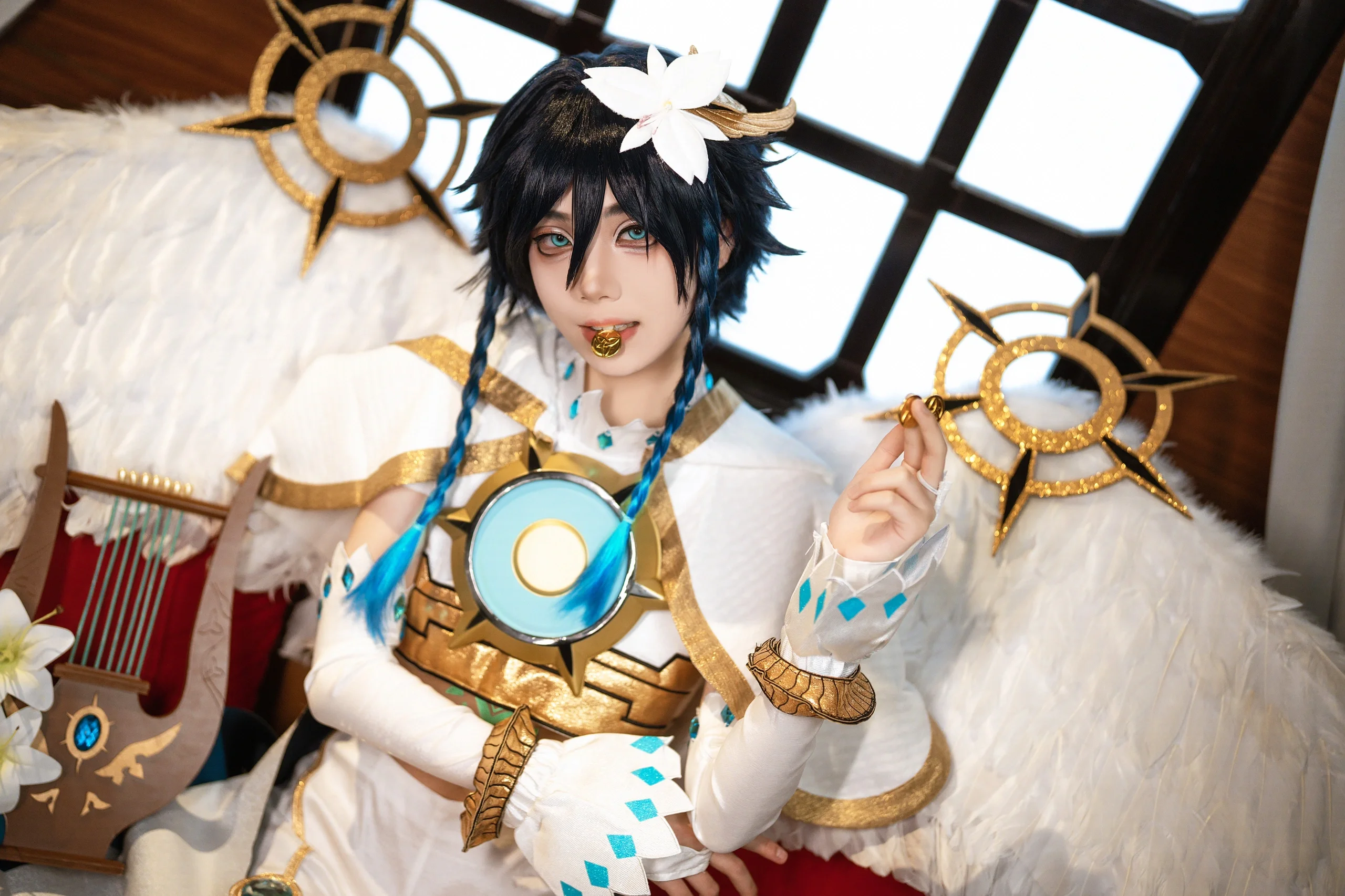 [Archon Venti / Venti Cosplay] Barbatos from Genshin Impact: Riding the Melody of Wind and Harp - Image 3