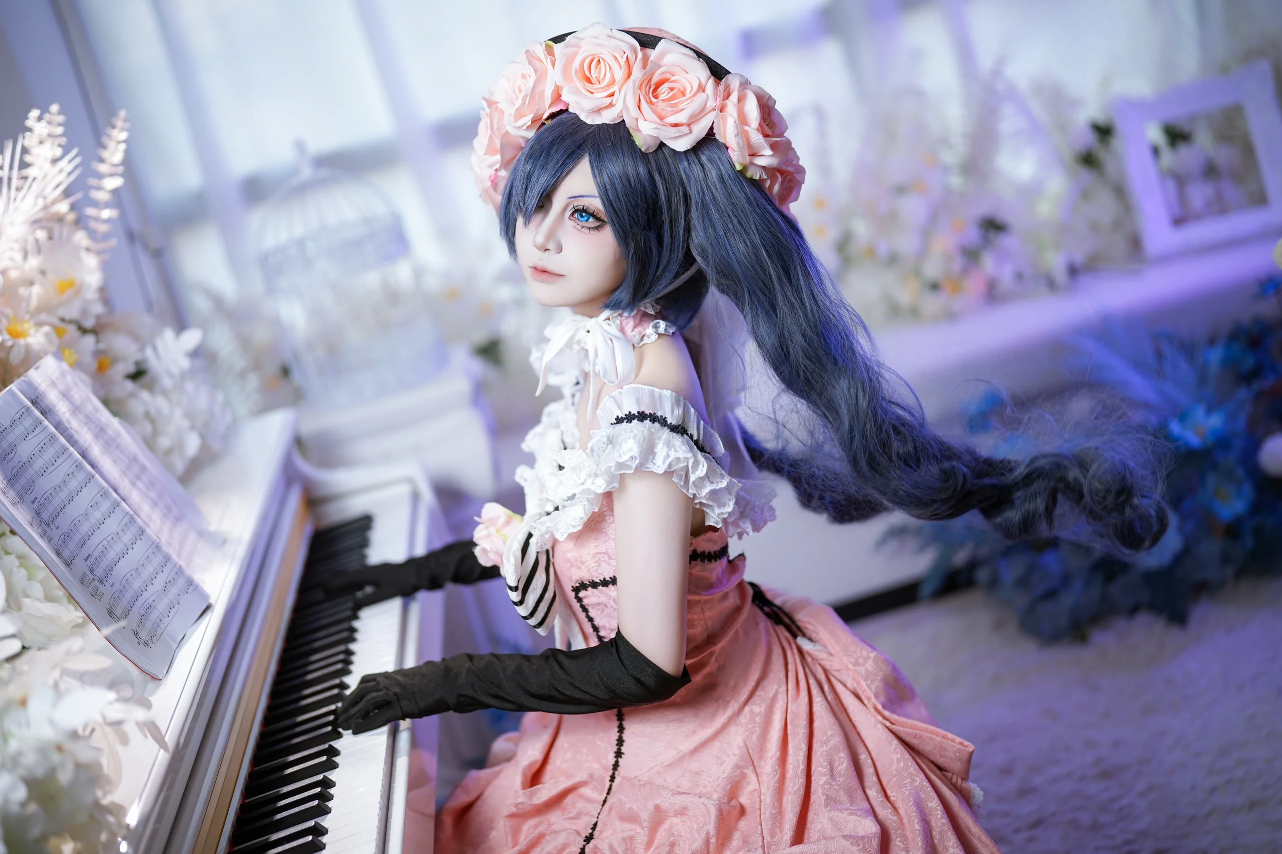 【夏尔cos】黑执事知更鸟变奏，粉色洋装与蓝色梦幻 - 第 3 张