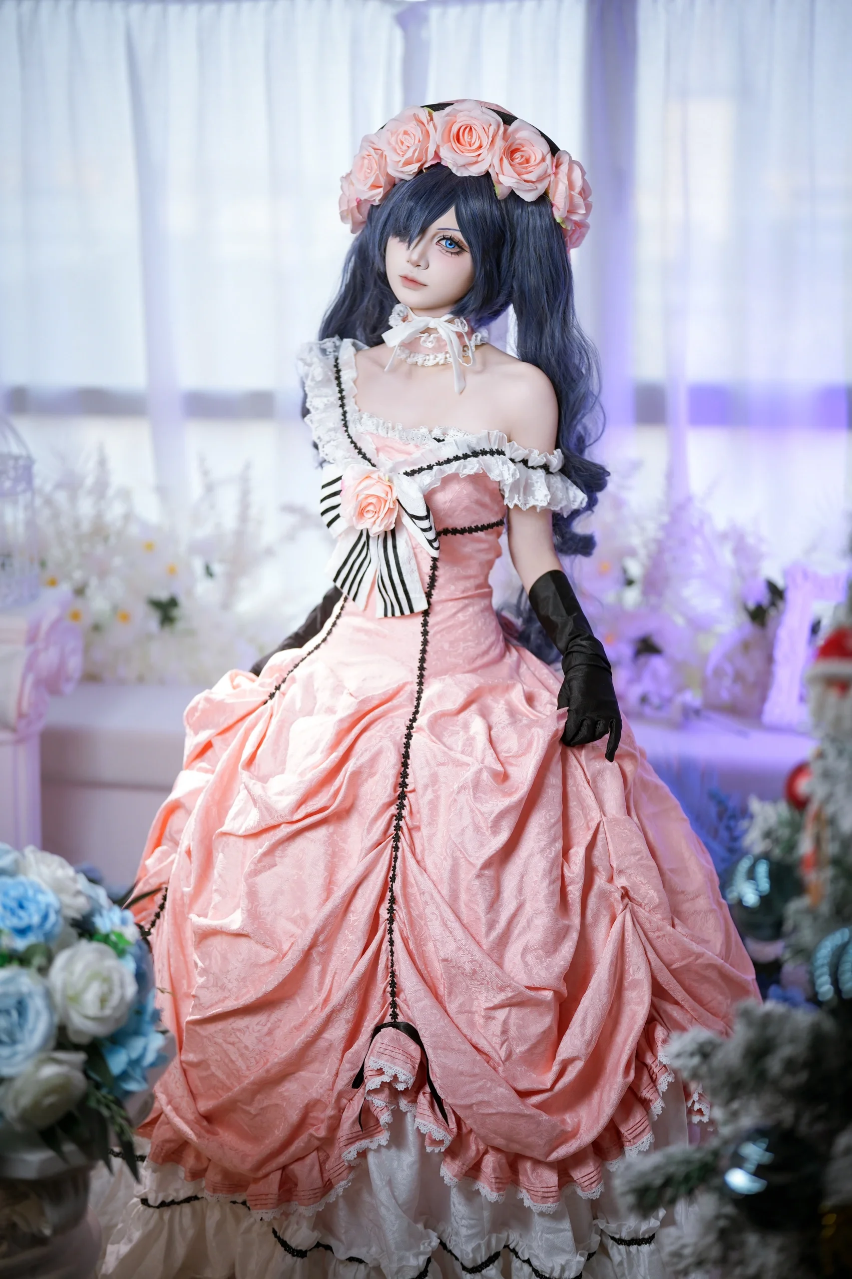 【夏尔cos】黑执事知更鸟变奏，粉色洋装与蓝色梦幻 - 第 4 张