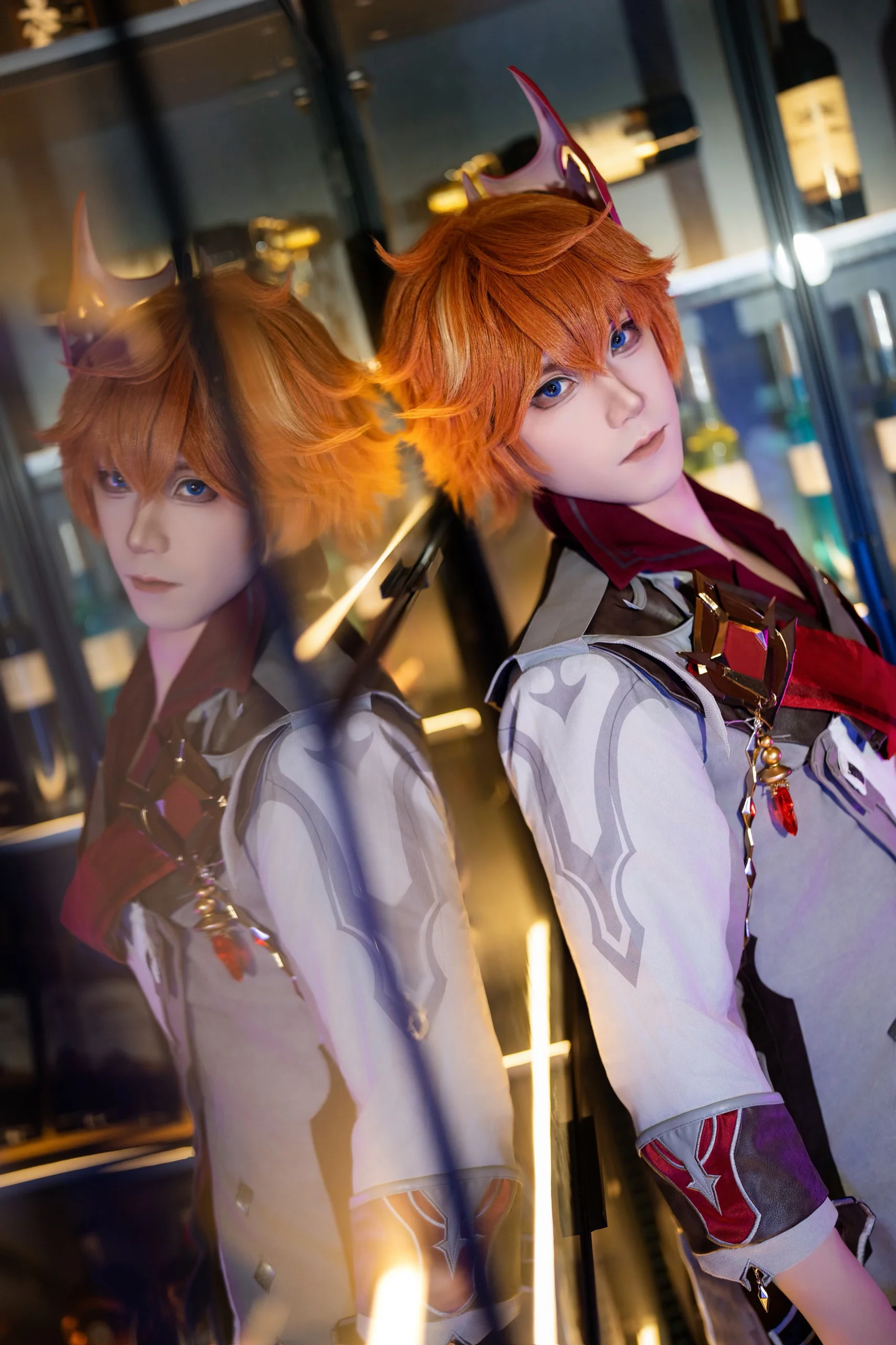 [Lumine & Tartaglia Cosplay] Duo Photoshoot: Freezing This Moment with Light and Shadow - Image 2