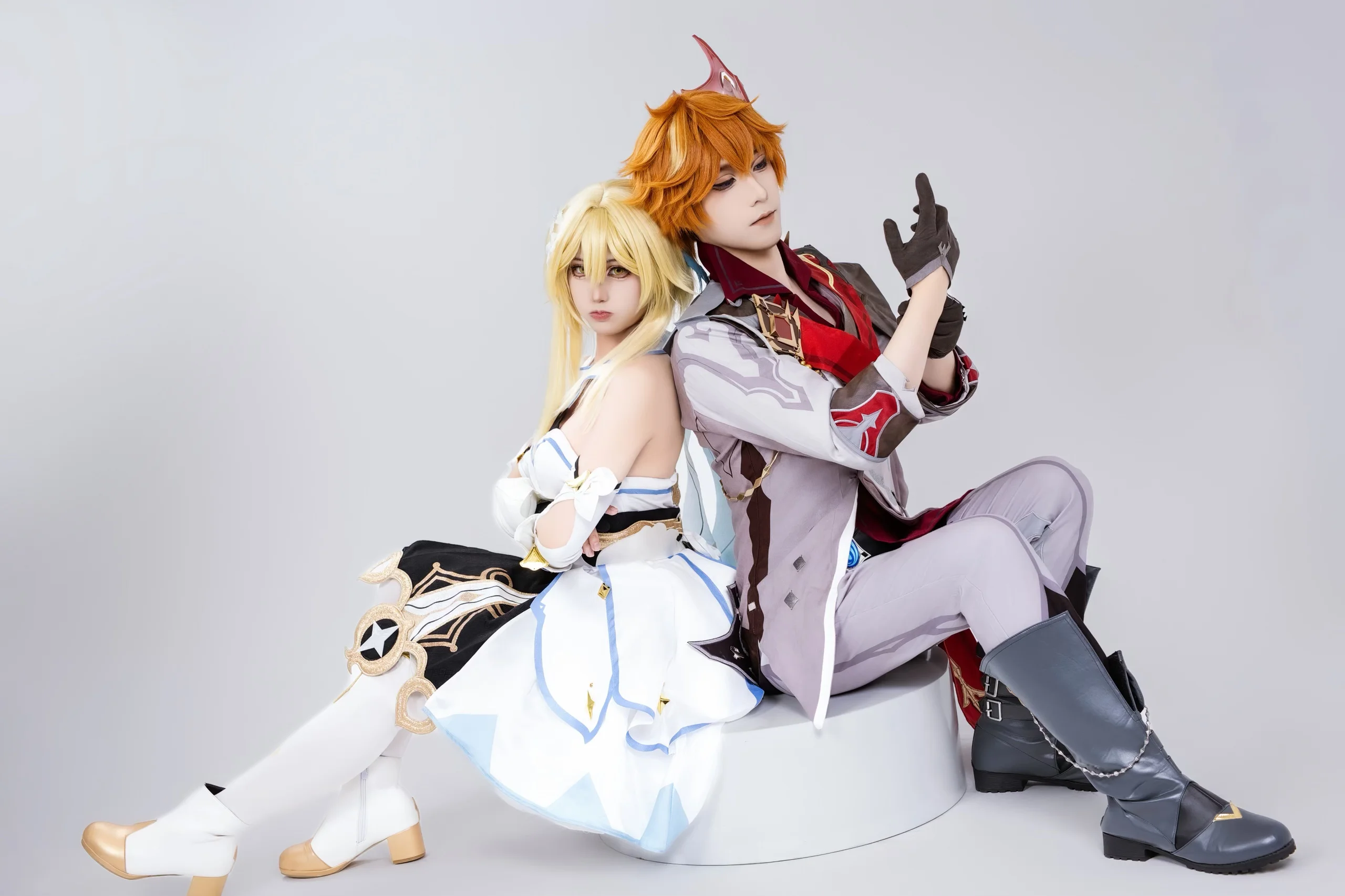 [Lumine & Tartaglia Cosplay] Duo Photoshoot: Freezing This Moment with Light and Shadow - Image 4