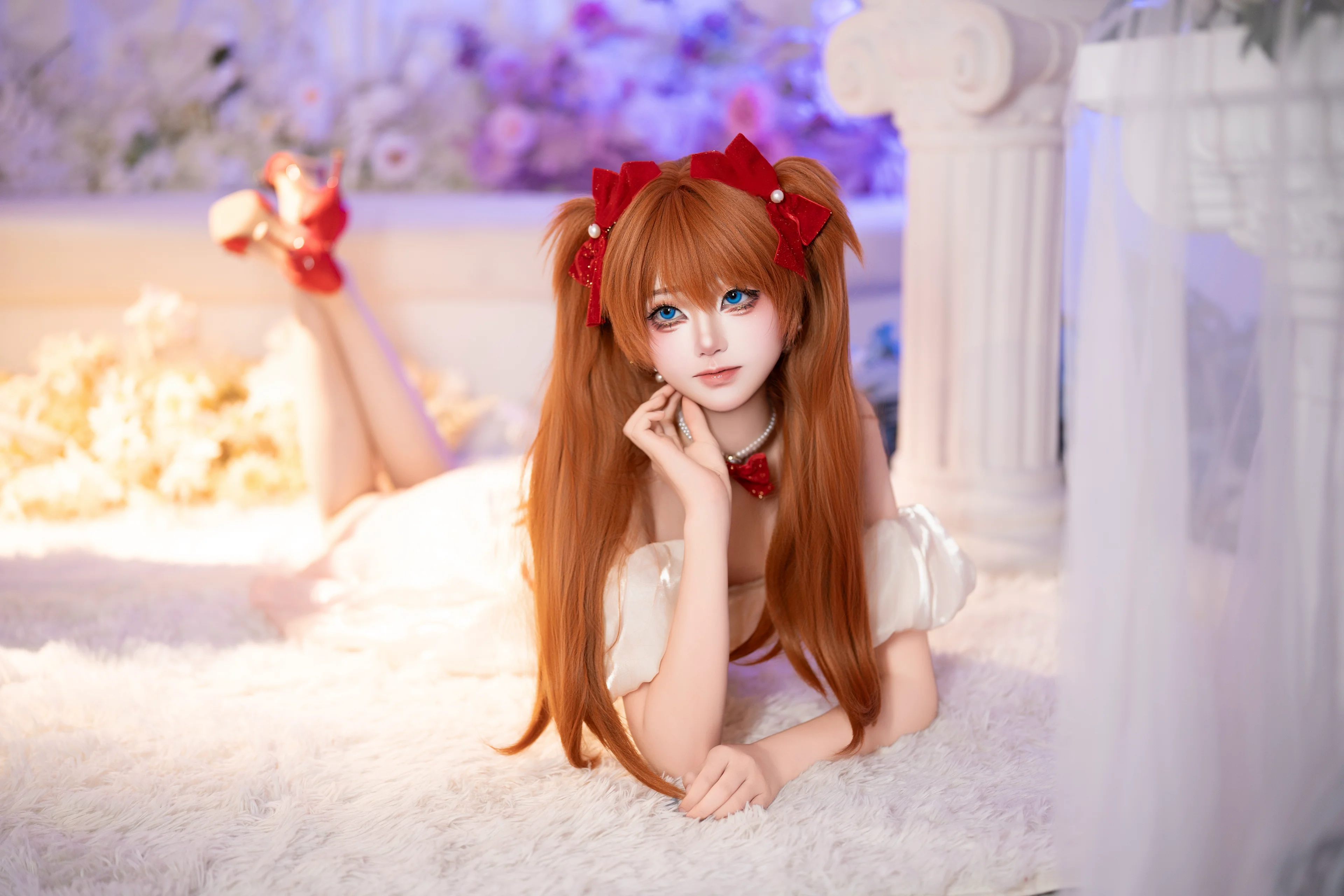 【明日香cos】新世纪福音战士，裙装与古典书房的碰撞 - 第 2 张