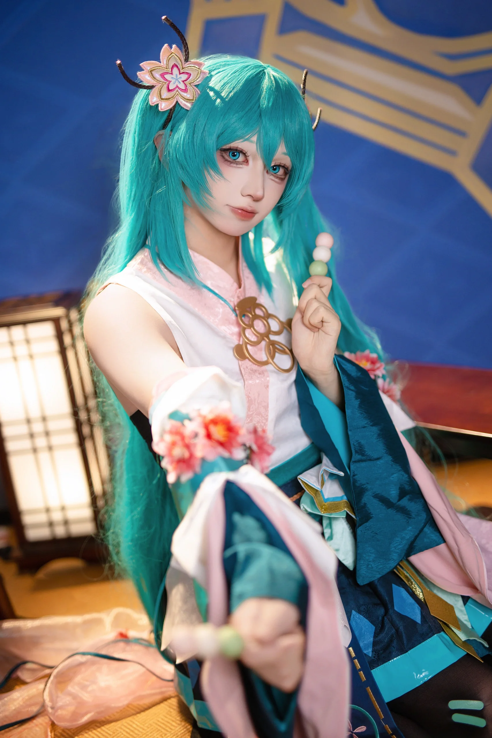【初音未来cos】阴阳师联动造型，这次穿上了和风樱花套 - 第 10 张
