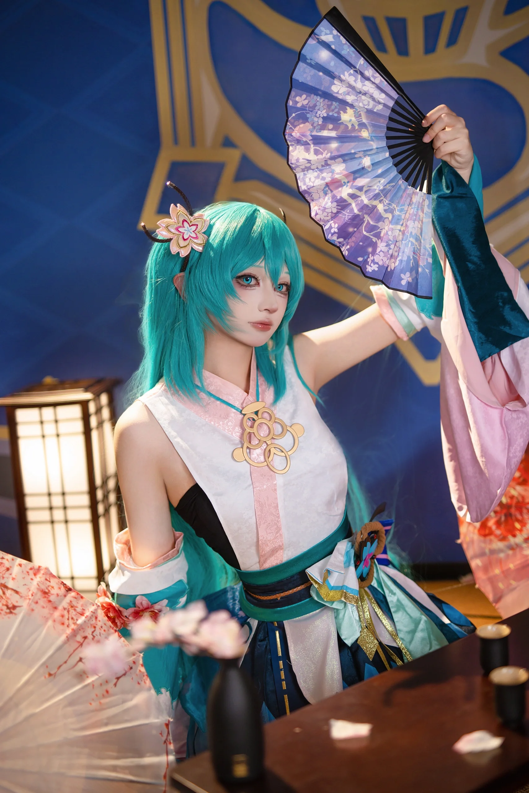 【初音未来cos】阴阳师联动造型，这次穿上了和风樱花套 - 第 8 张