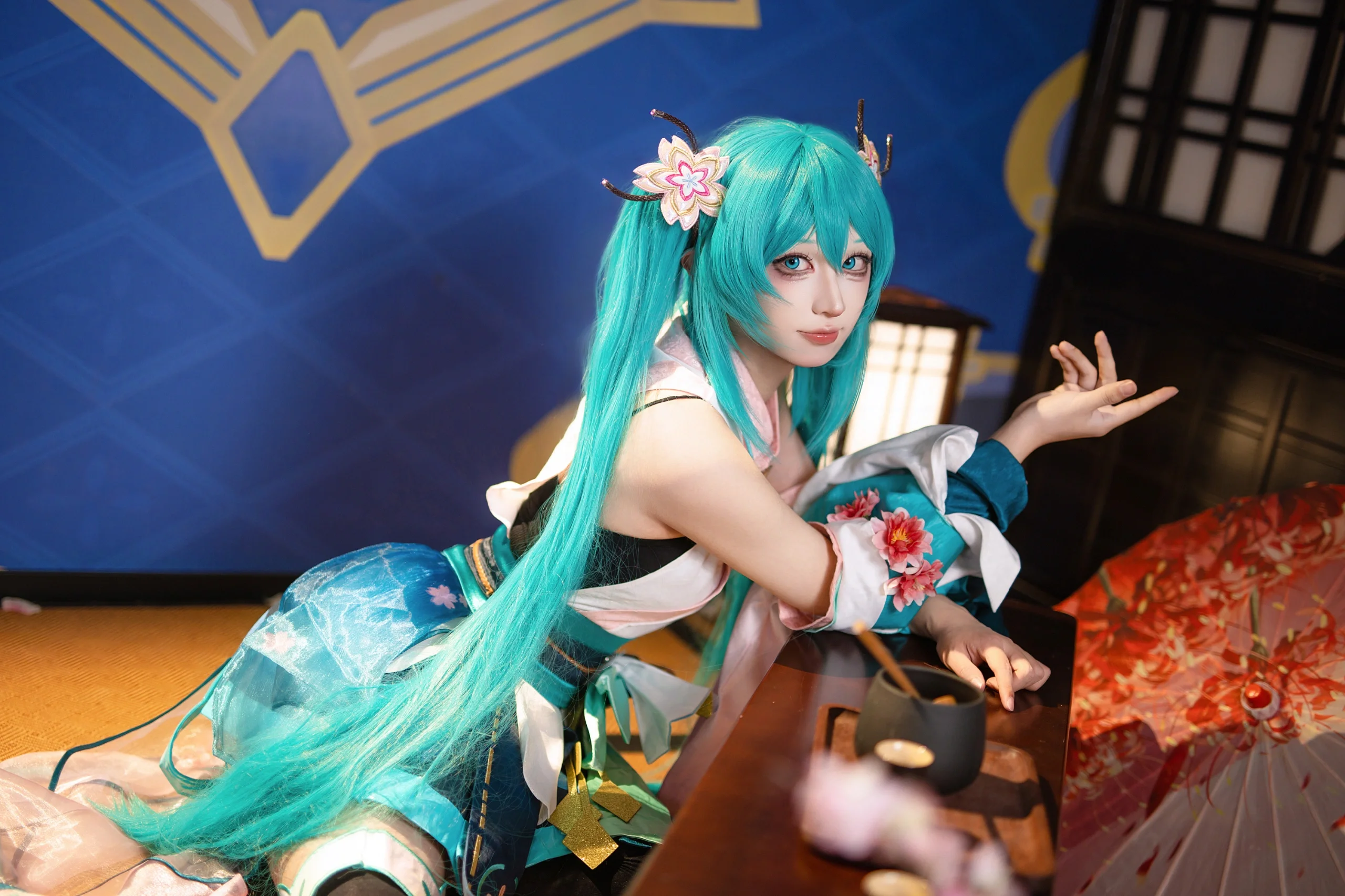 【初音未来cos】阴阳师联动造型，这次穿上了和风樱花套 - 第 9 张