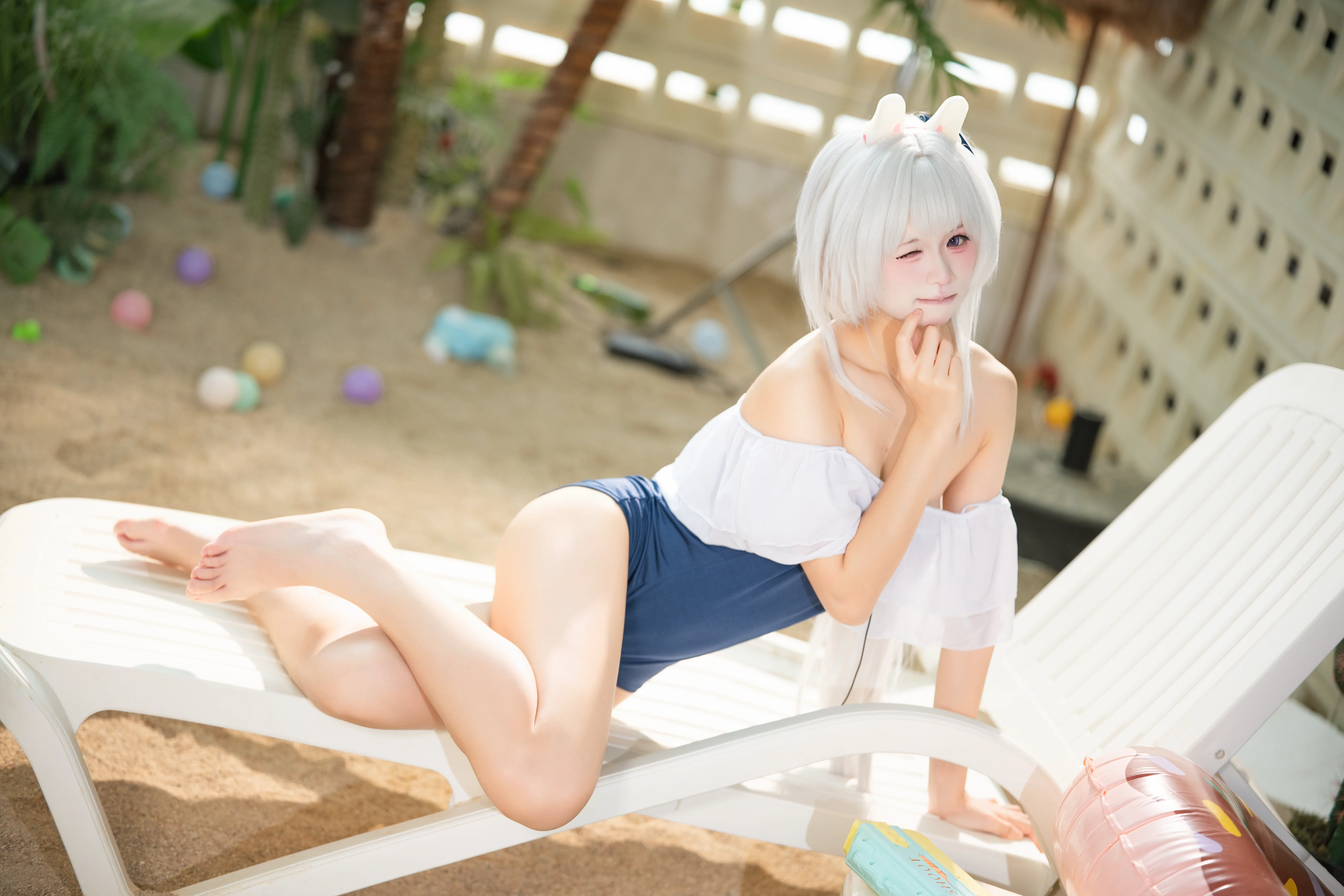 【月雪宫子cos】蔚蓝档案 夏日泳池边的清凉时光