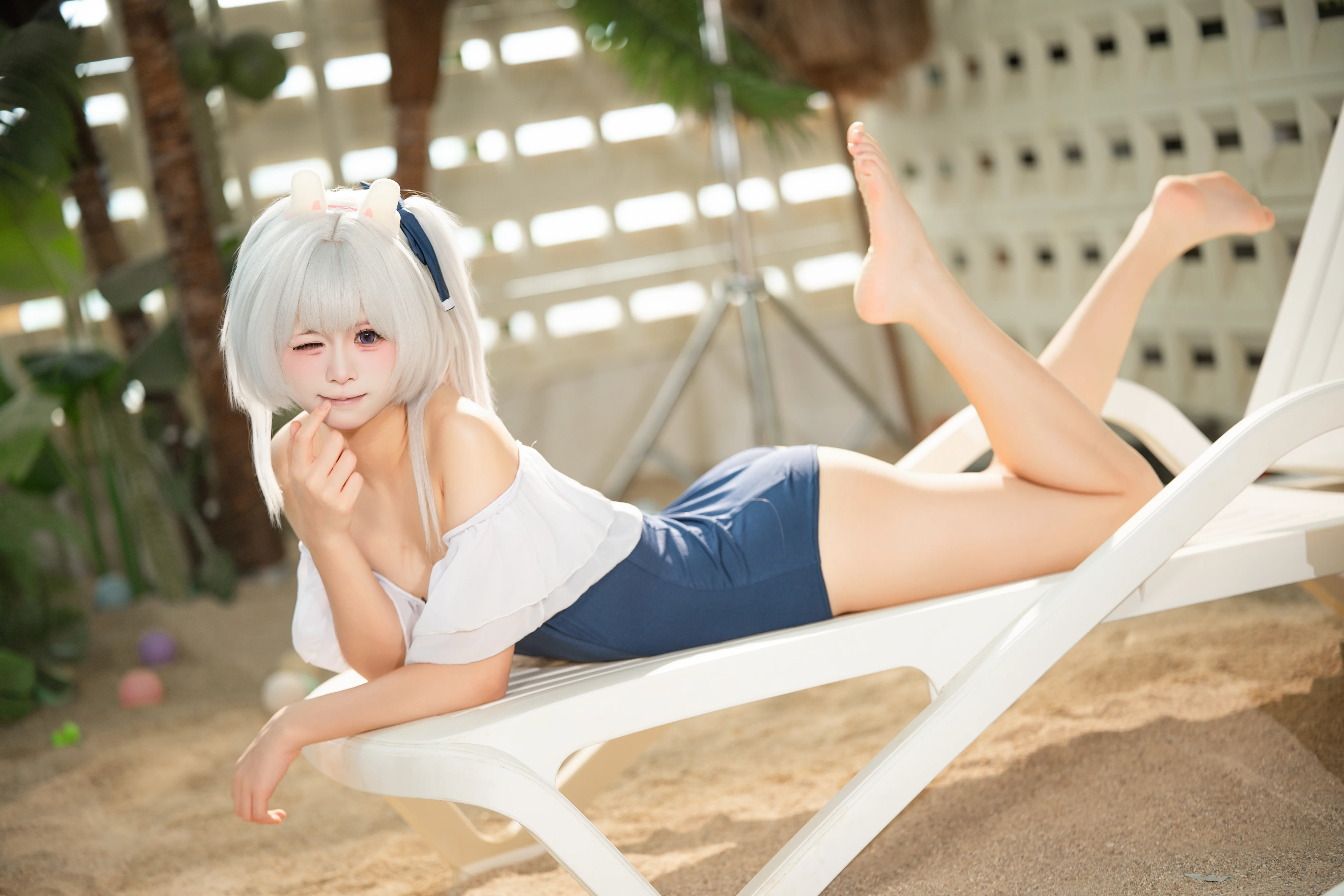 【月雪宫子cos】蔚蓝档案 夏日泳池边的清凉时光 - 第 5 张