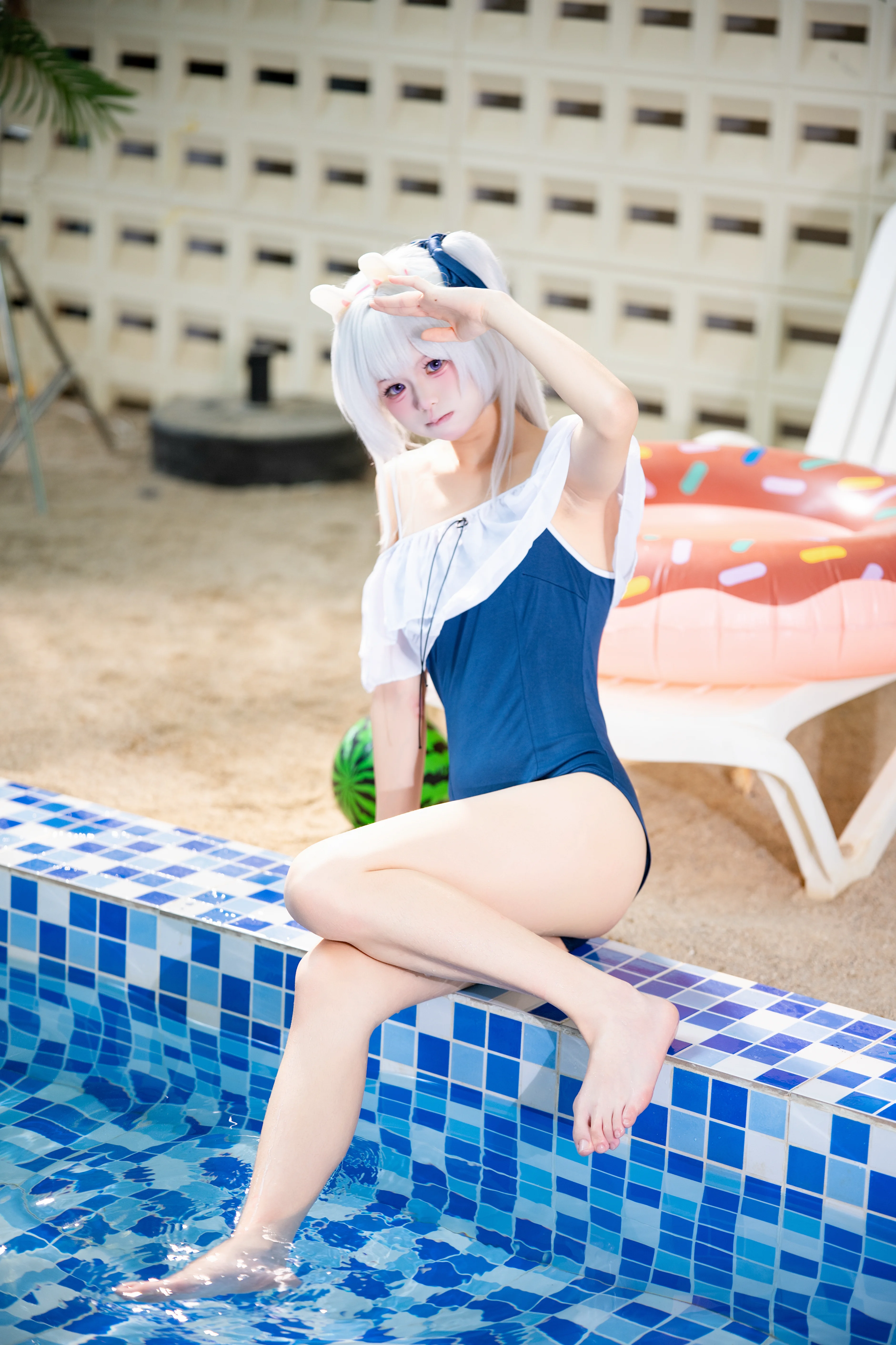 【月雪宫子cos】蔚蓝档案 夏日泳池边的清凉时光 - 第 6 张