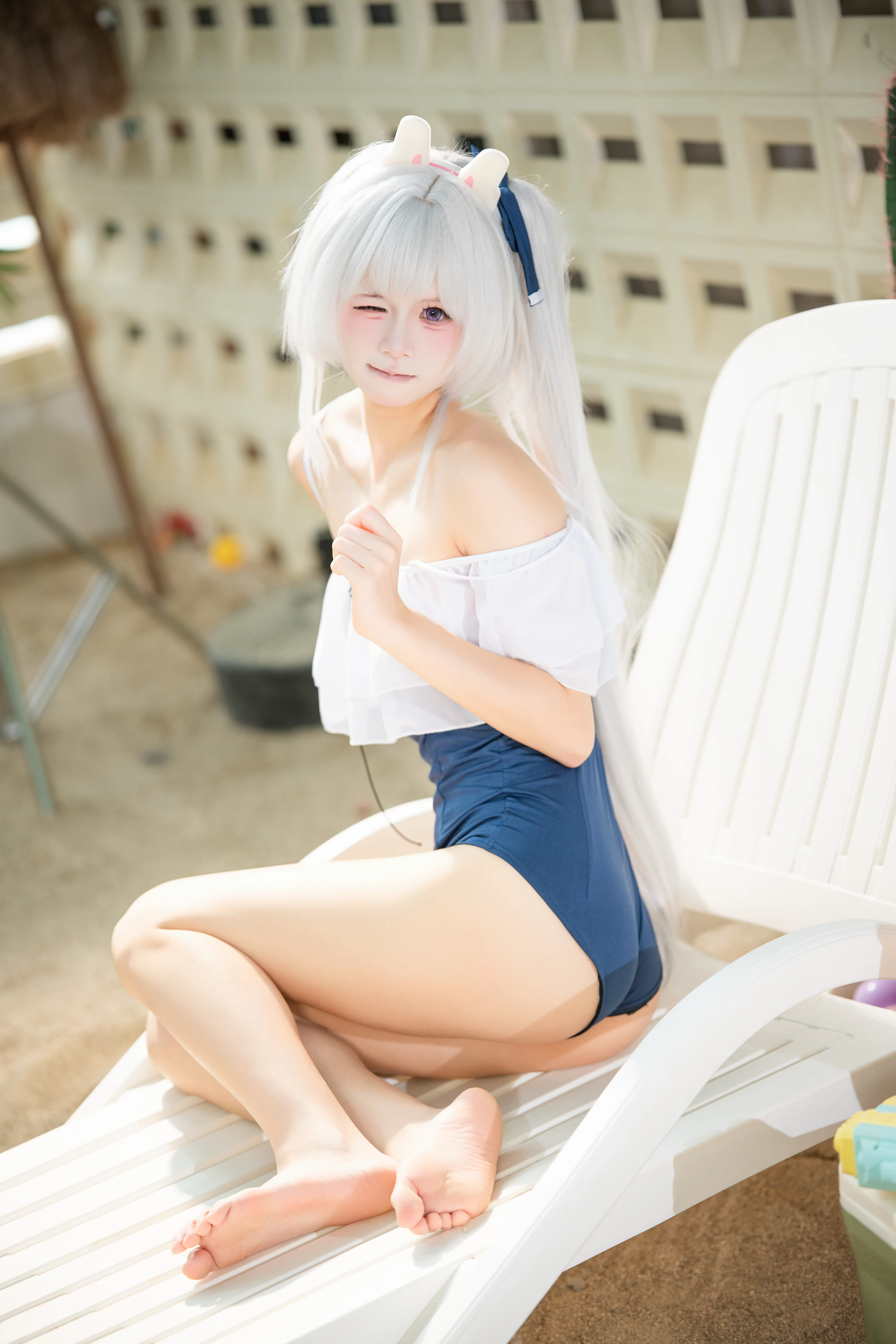 【月雪宫子cos】蔚蓝档案 夏日泳池边的清凉时光 - 第 8 张