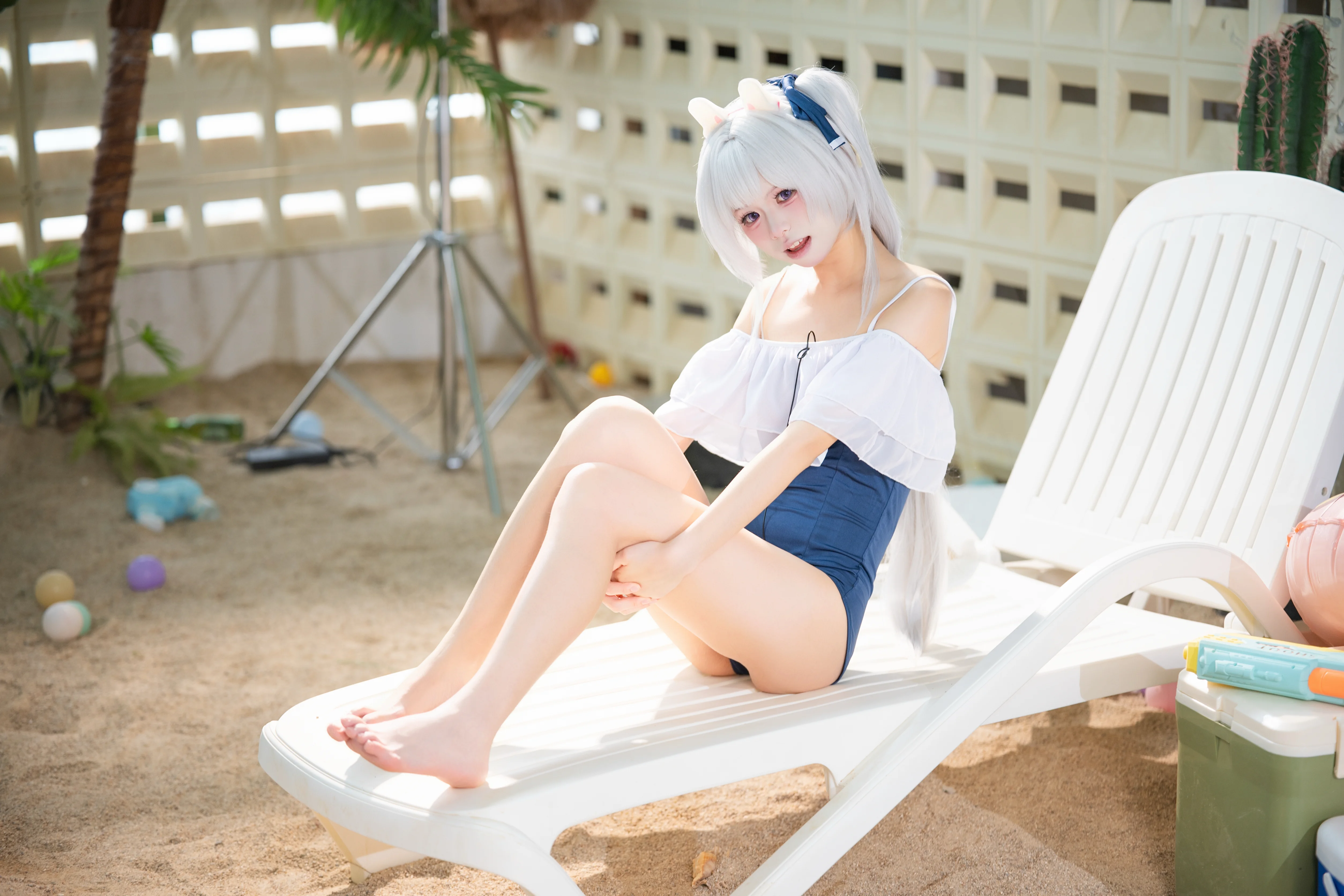 【月雪宫子cos】蔚蓝档案 夏日泳池边的清凉时光 - 第 9 张