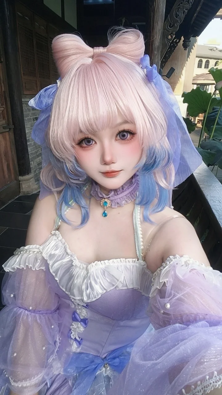 【珊瑚宫心海cos】浅紫花嫁与夏日荷塘的邂逅