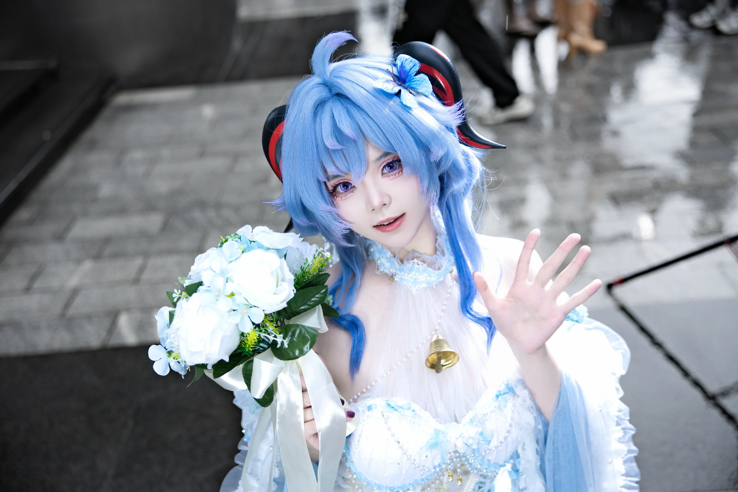 【甘雨cos】原神璃月仙兽，蓝白花嫁的梦幻时刻