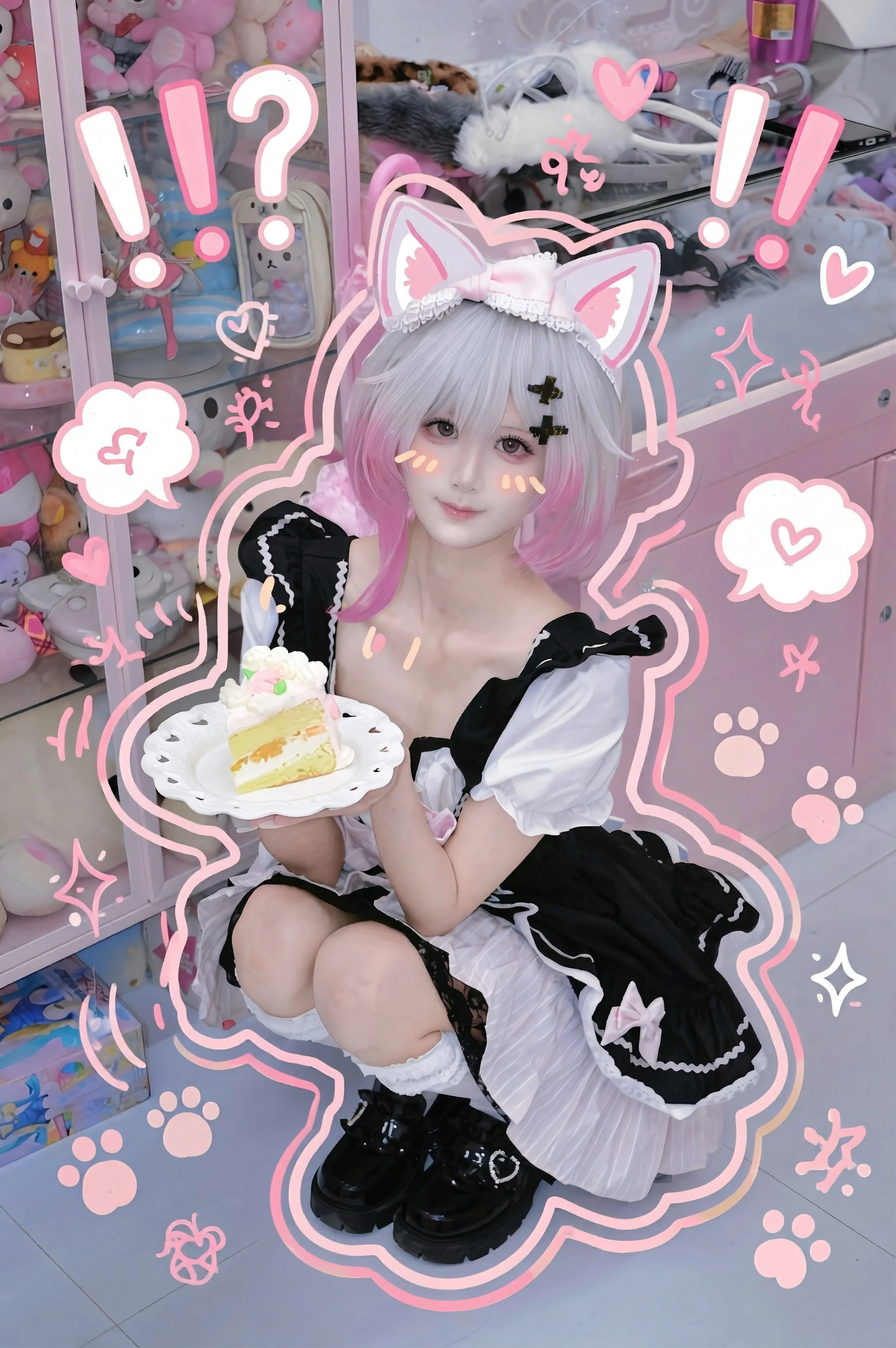 【樱羽艾玛cos】魔法少女的魔女审判，粉色洋装与灵动少女 - 第 1 张