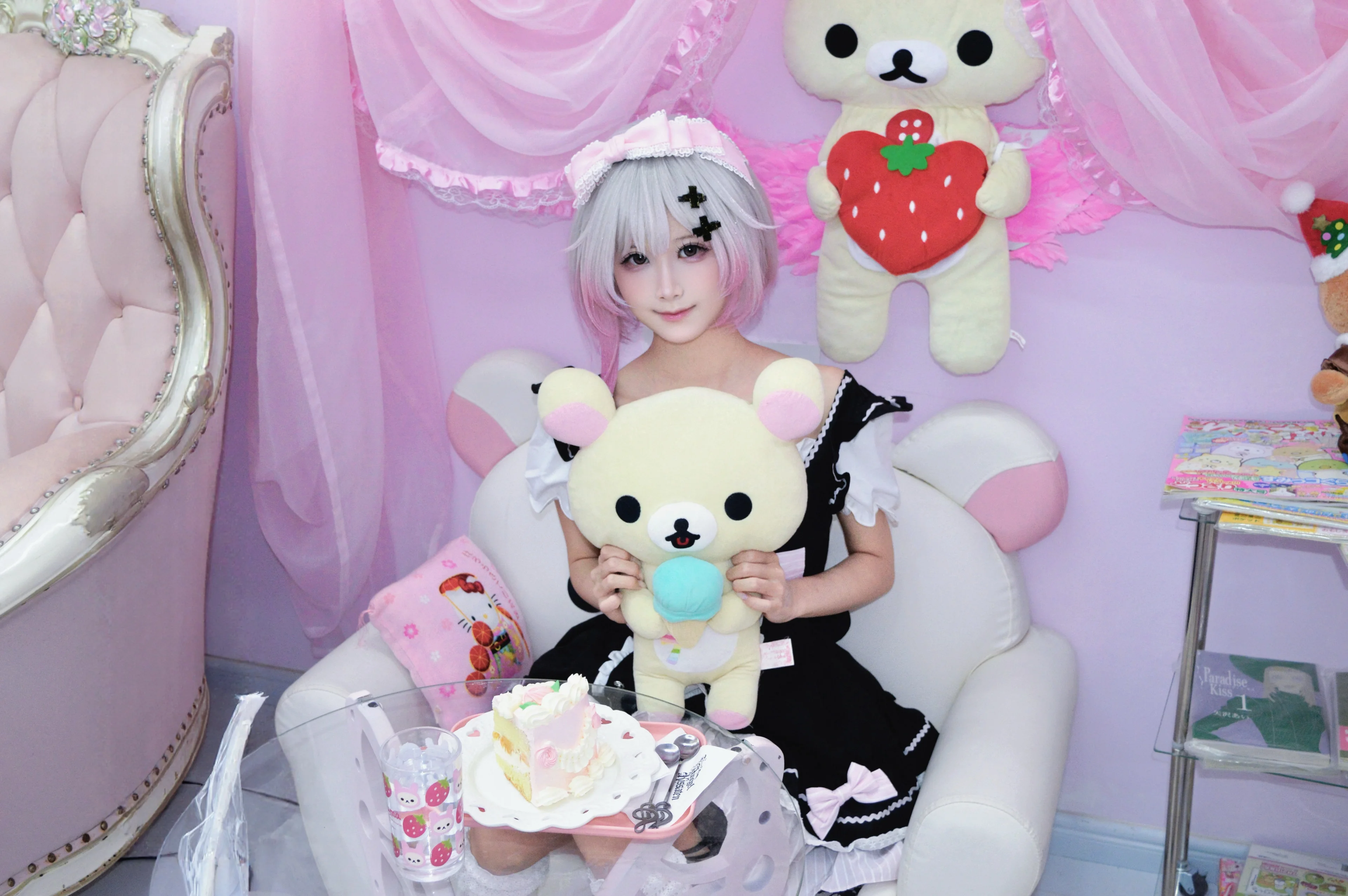 【樱羽艾玛cos】魔法少女的魔女审判，粉色洋装与灵动少女 - 第 3 张