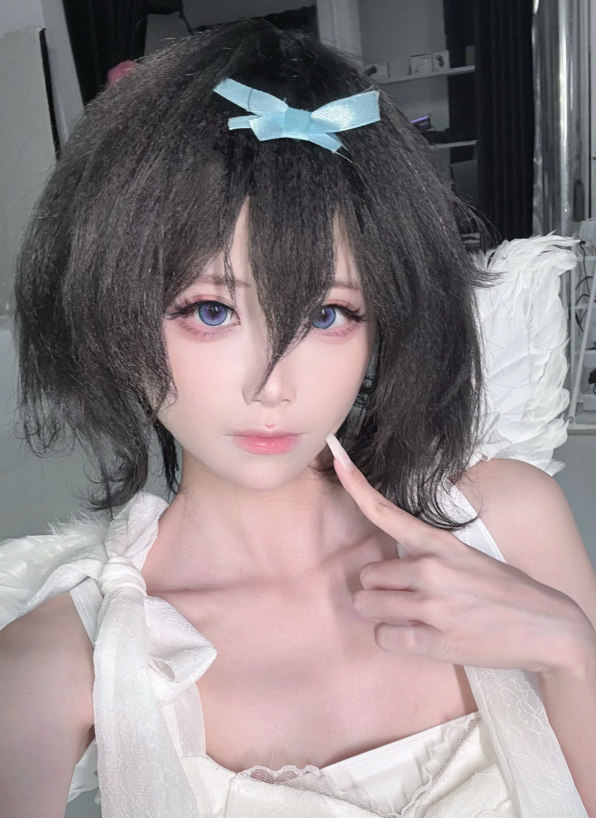【sua cos】异形舞台的破碎天使，浅蓝蝴蝶结与冷感白纱