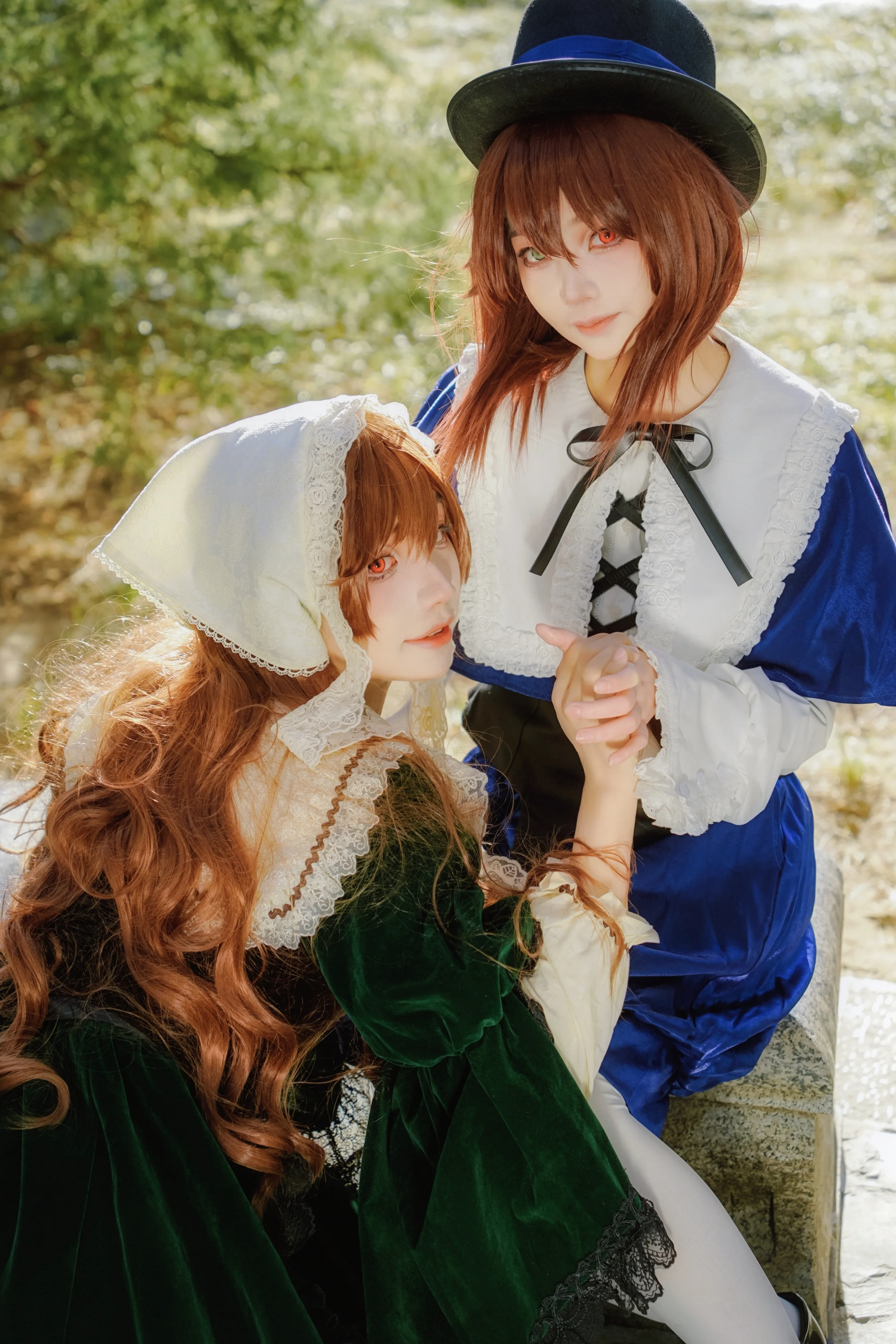 【翠星石cos】蔷薇少女苍翠组出片，寒风中姐妹贴贴 - 第 1 张