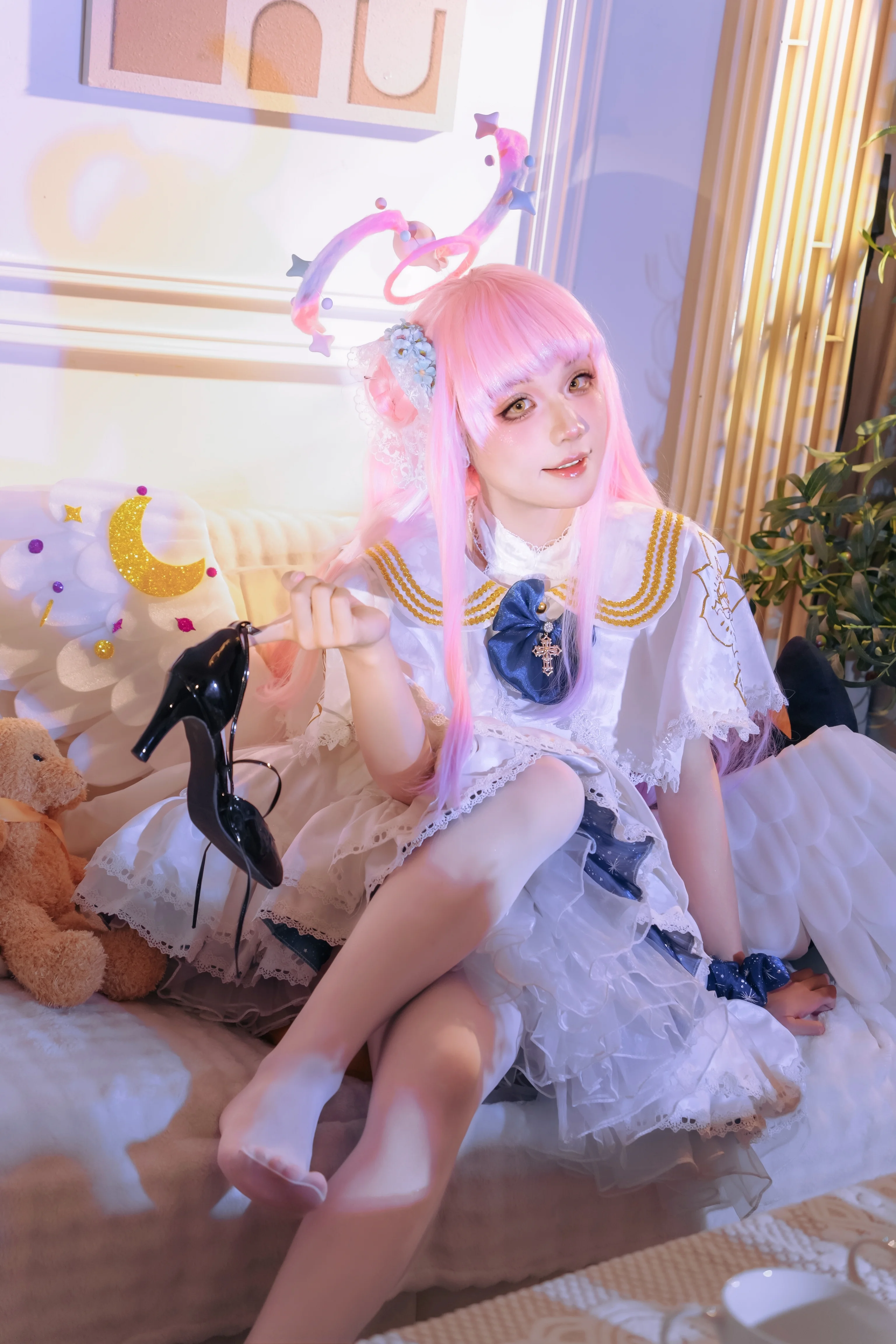 【圣园未花cos】蔚蓝档案的梦幻与可爱，属于粉发少女的日常 - 第 1 张