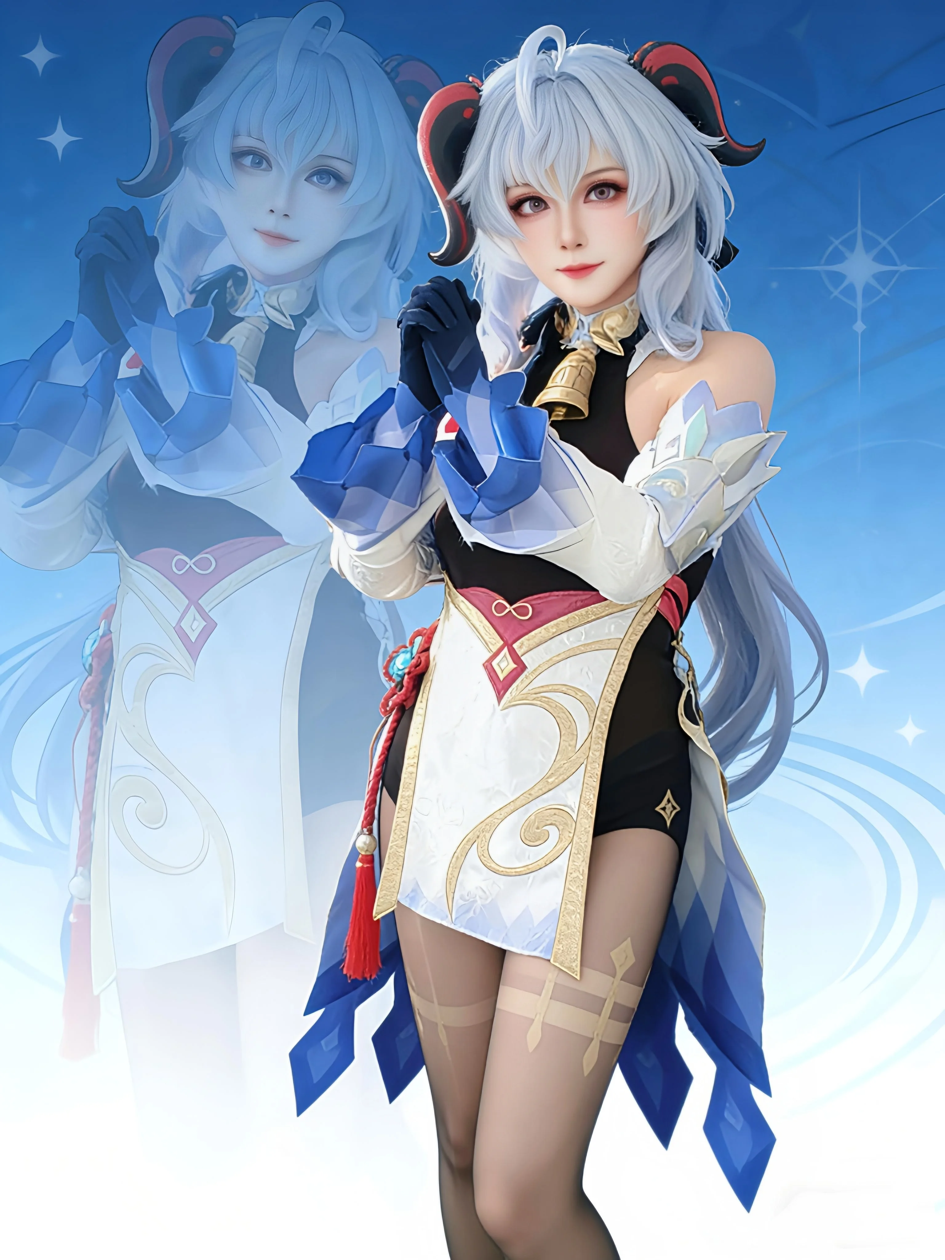 【甘雨cos】璃月的冰雪契约，黑丝与冰霜弓的质感还原
