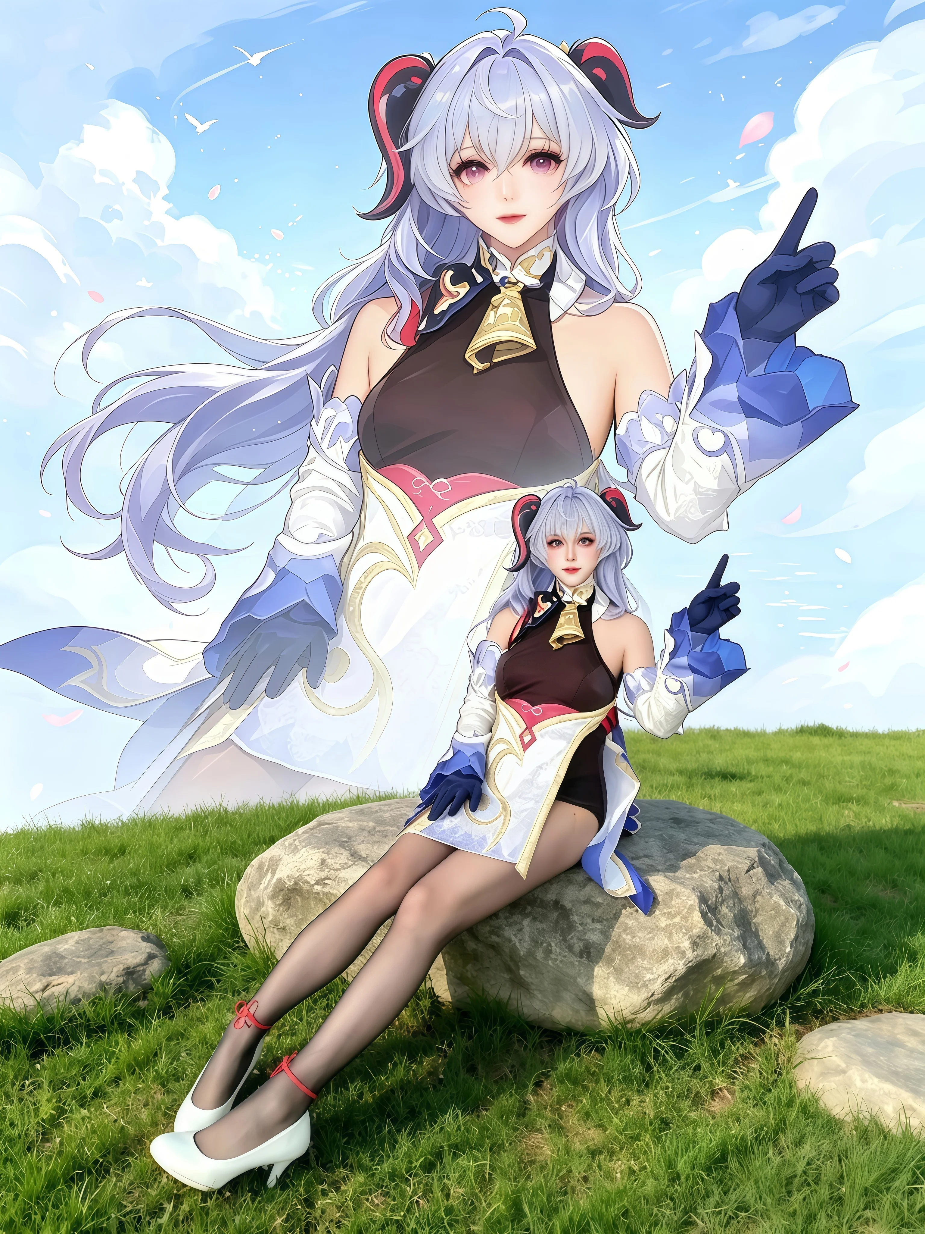 【原神甘雨cos】五年后再穿璃月原皮，AI与现实的奇妙碰撞 - 第 1 张