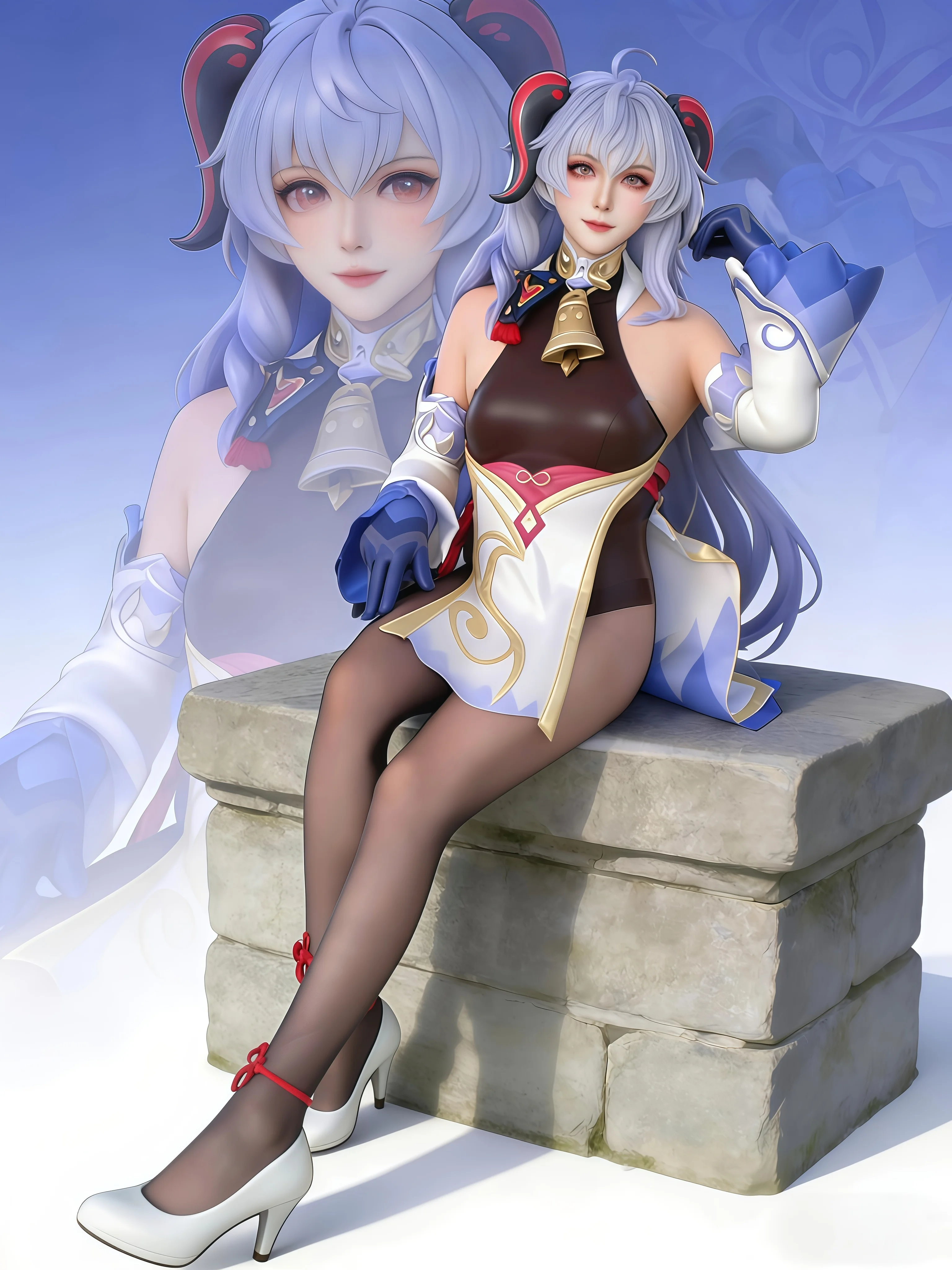 【原神甘雨cos】五年后再穿璃月原皮，AI与现实的奇妙碰撞 - 第 3 张