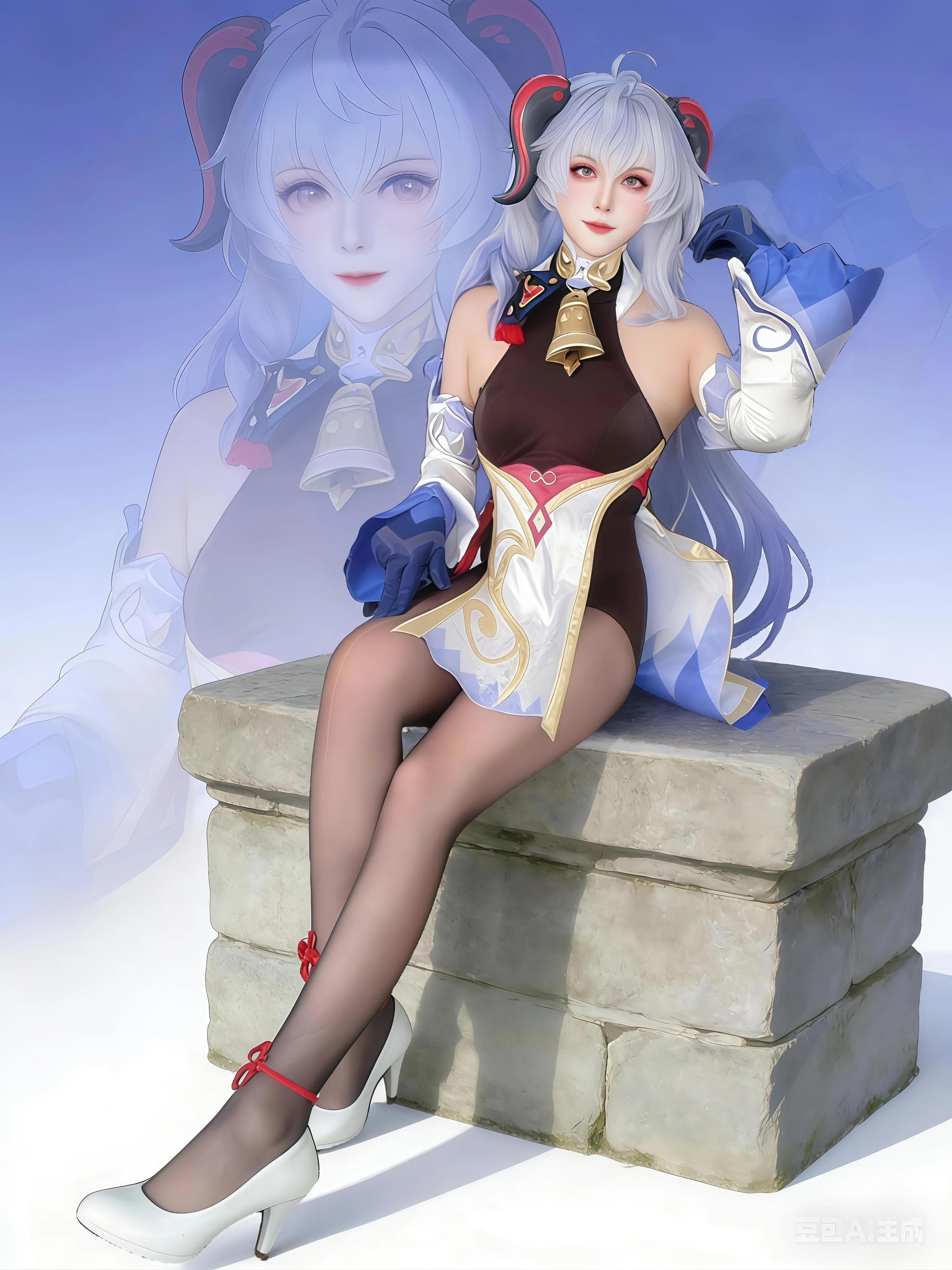 【原神甘雨cos】五年后再穿璃月原皮，AI与现实的奇妙碰撞 - 第 5 张