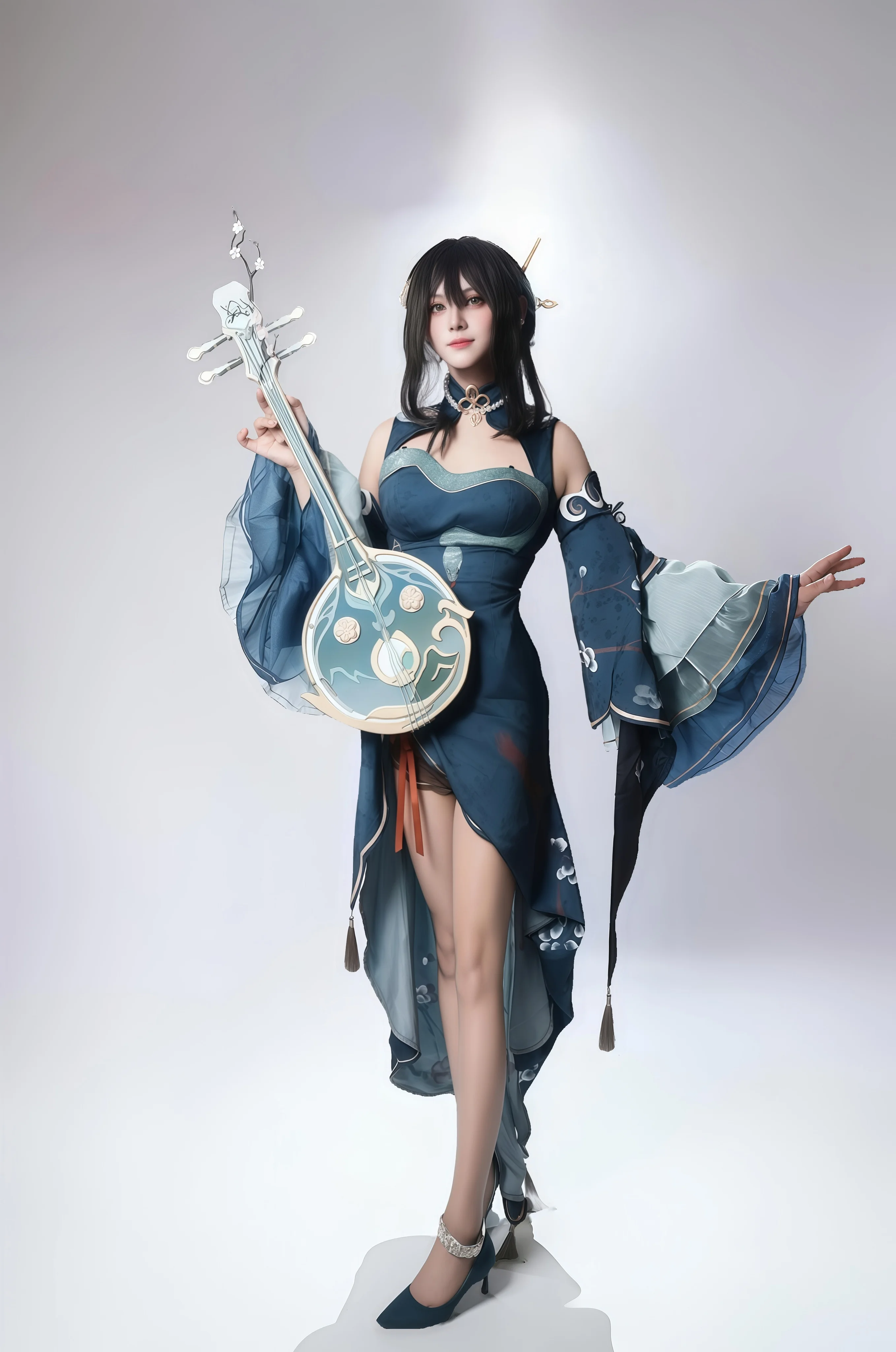 【崩坏星穹铁道阮梅cos】清冷国风旗袍，定格花瓣飘落的一瞬 - 第 12 张
