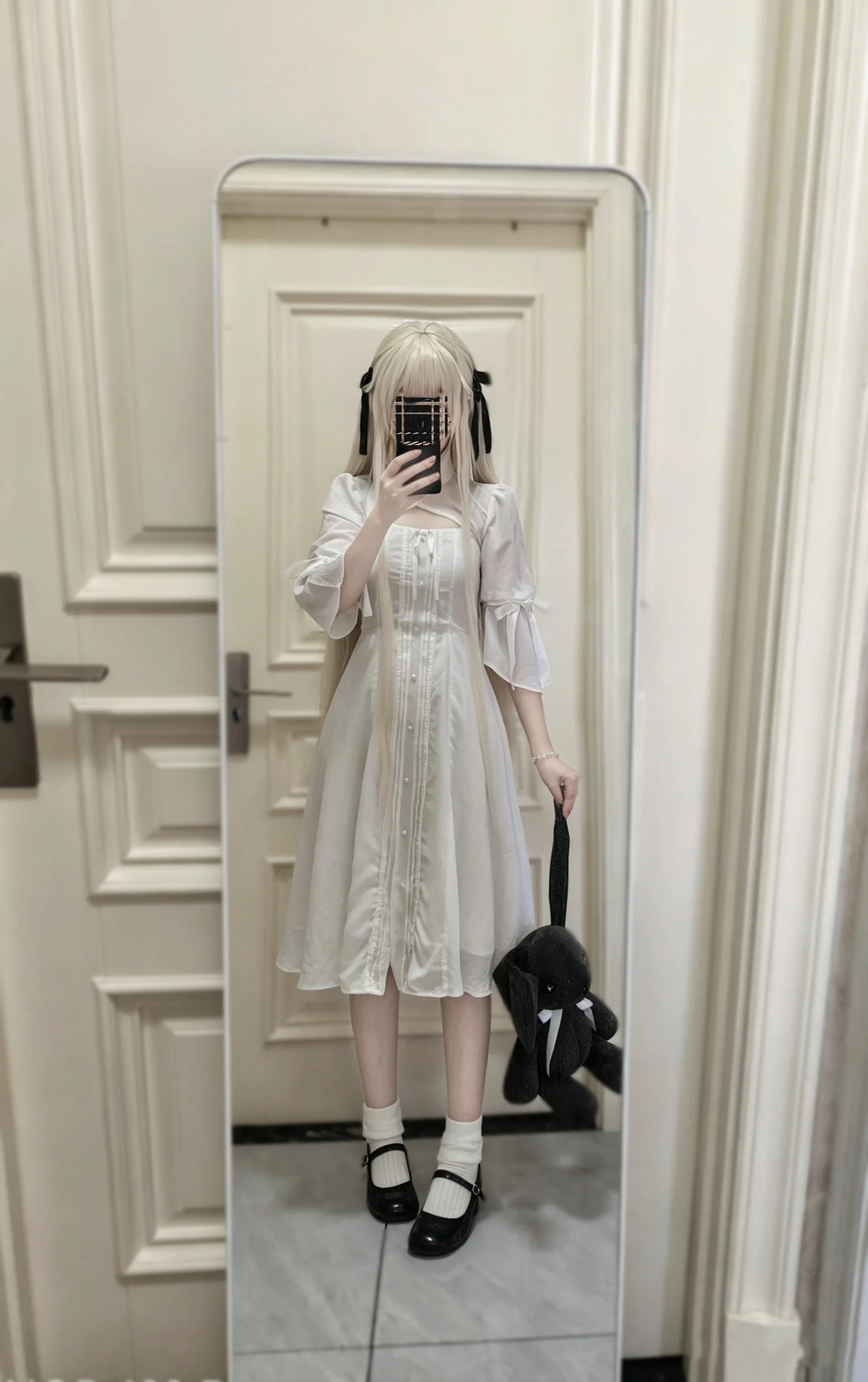 【穹妹cos】纯白洋装的日常与兔耳元素搭配 - 第 2 张