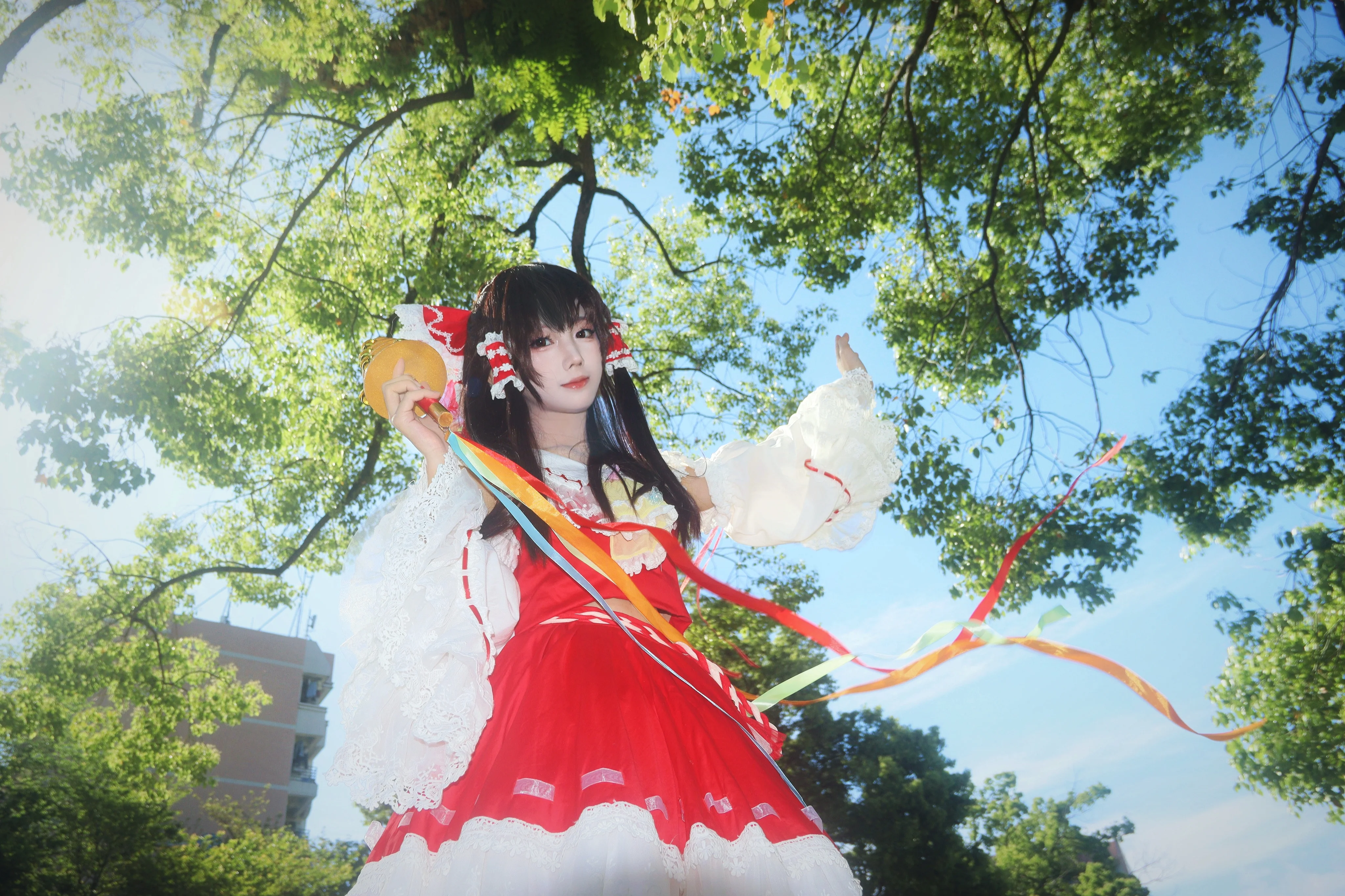【博丽灵梦cos】春日林间的红白巫女，东方project外景记录 - 第 6 张