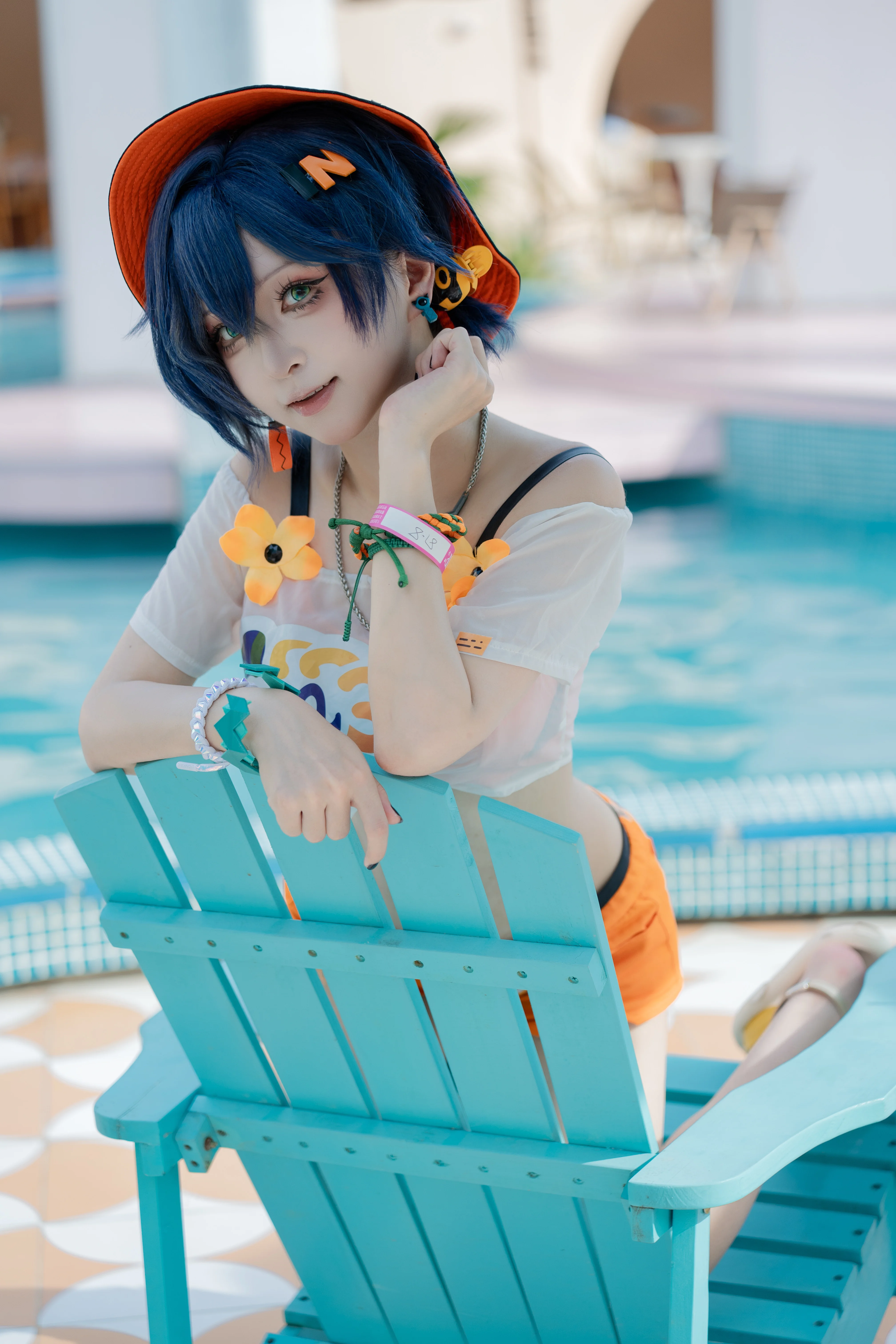 【绝区零玲cos】泳池边的夏日清透感 - 第 1 张