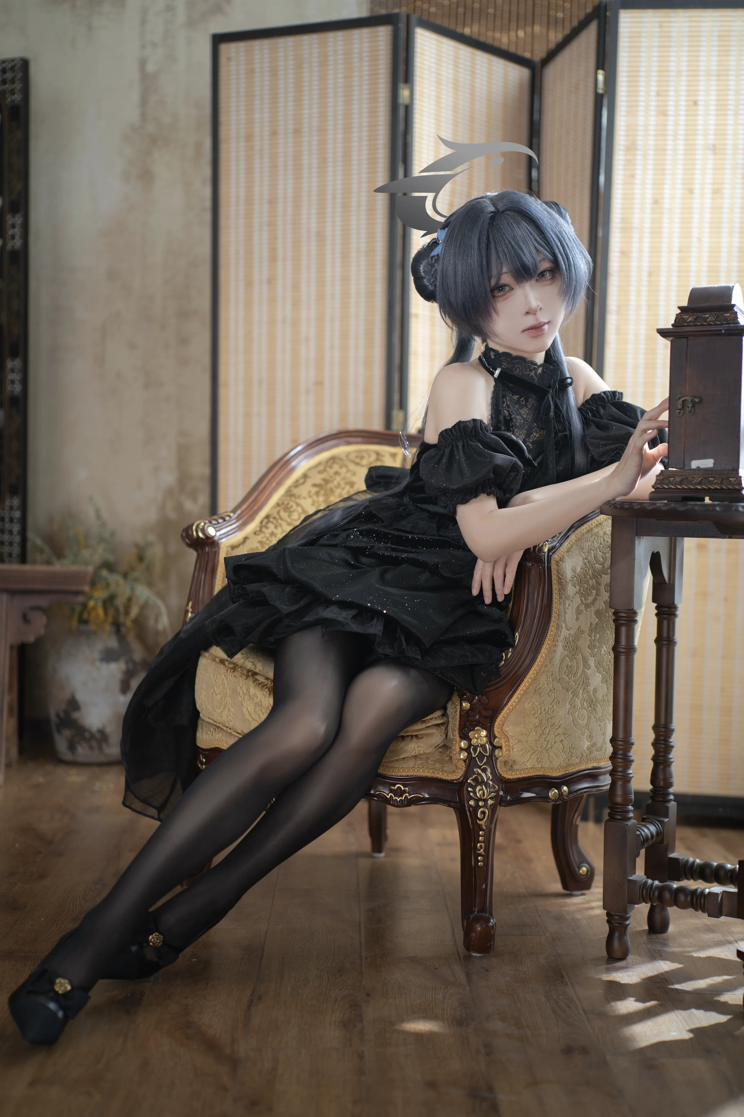 【龍華妃咲cos】蔚藍檔案，光影裡的黑色禮服 - 第 3 張