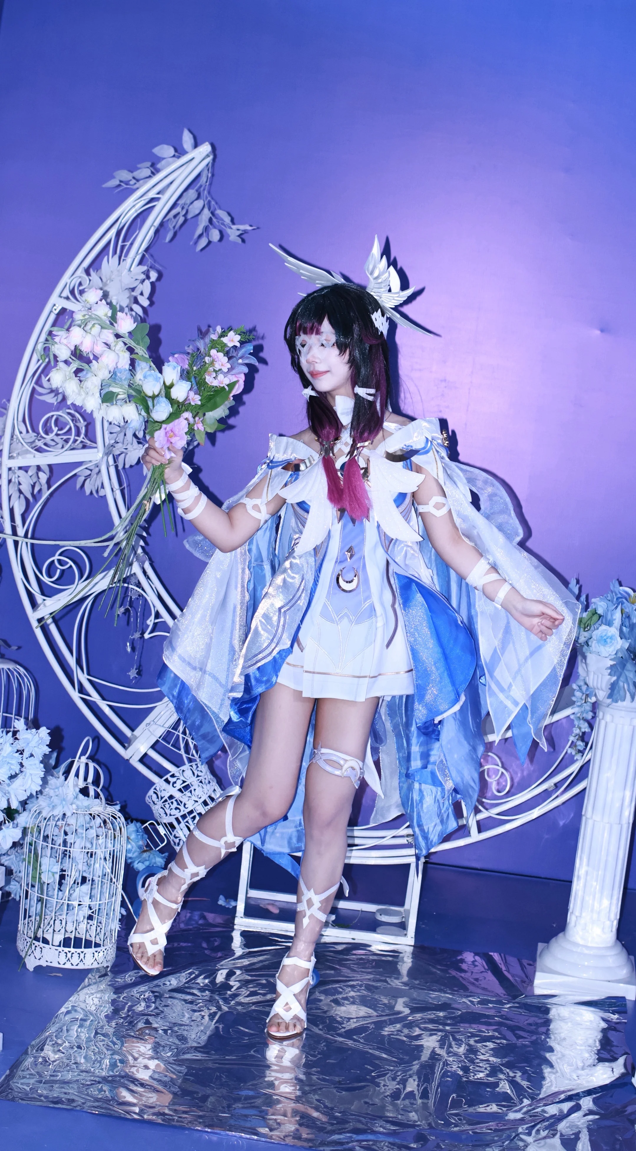 【哥伦比娅cos】原神少女的静谧与空灵，把月光穿在身上