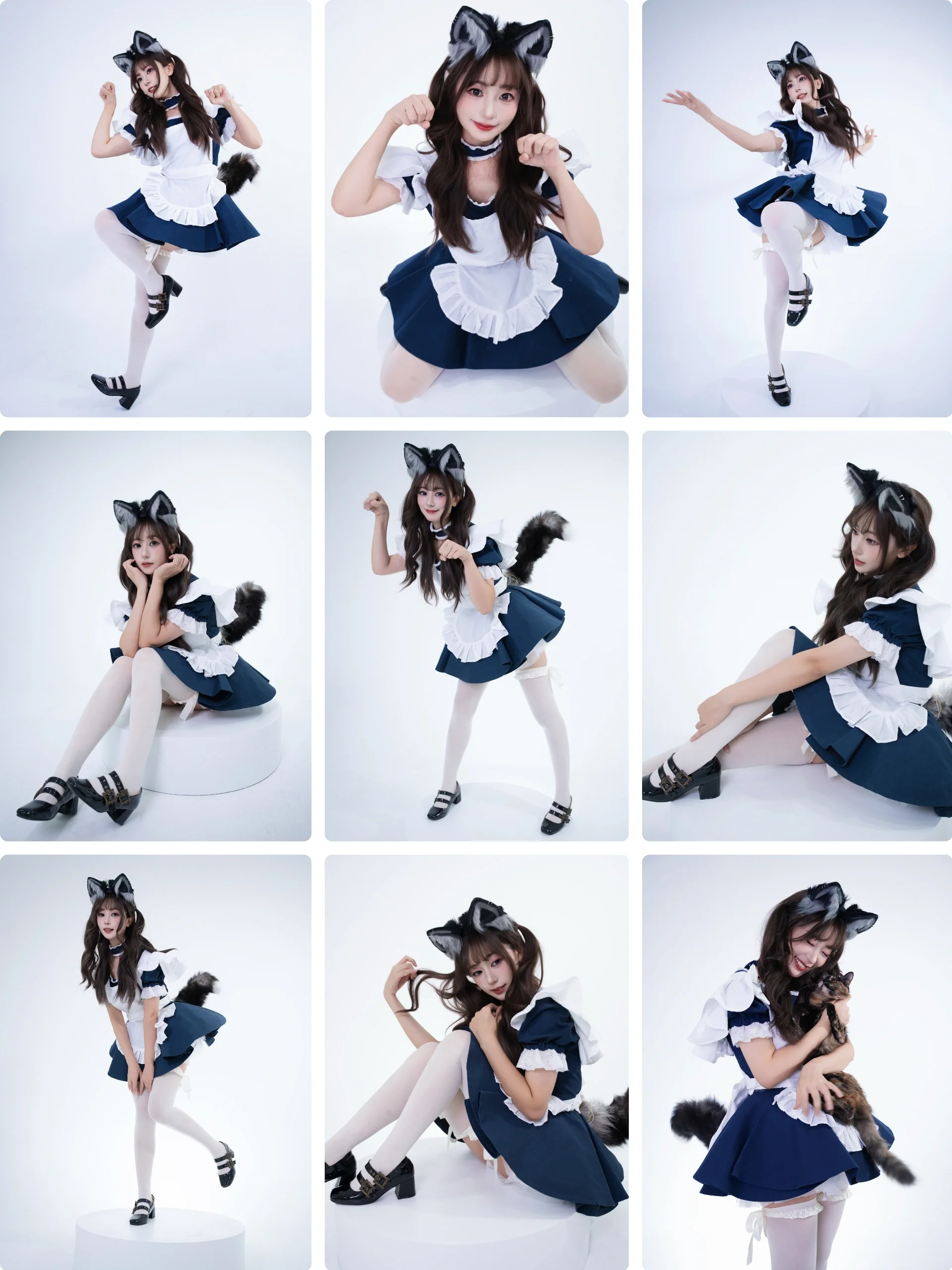 A Vibrant Catgirl Maid Outfit Pose Reference Set - Image 1
