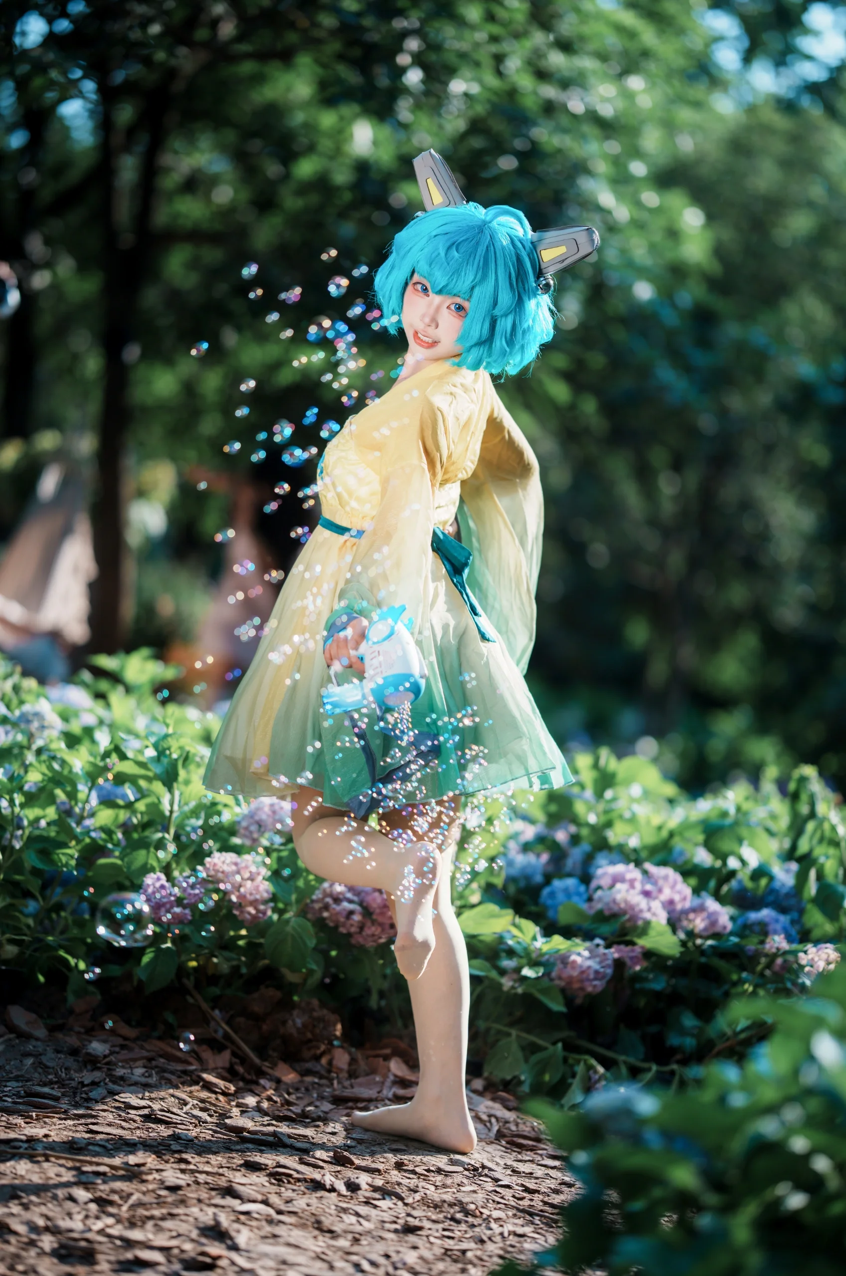 【蔡文姬时之祈愿cos】成都植物园绣球花海里的光影记录