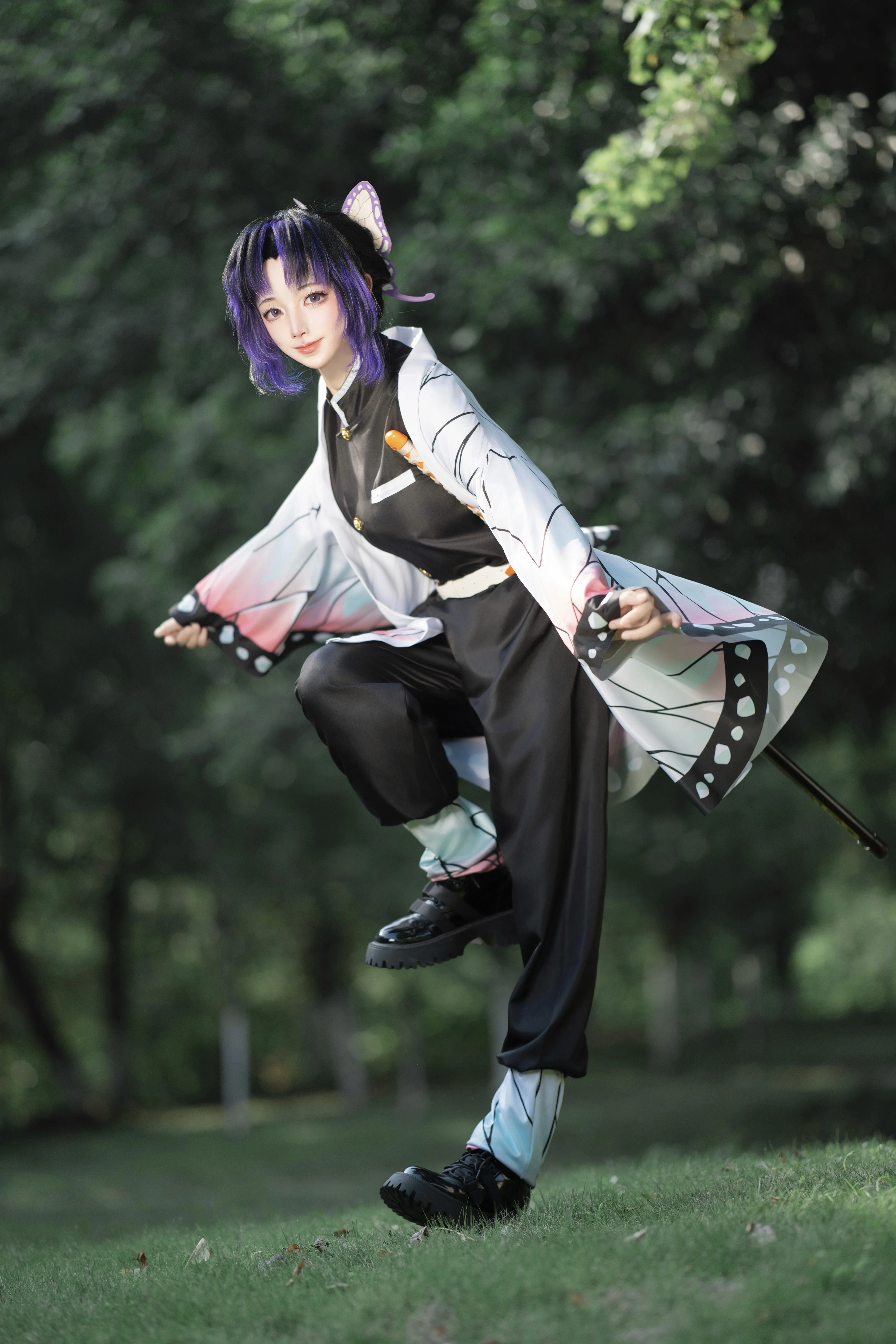 【蝴蝶忍cos】鬼灭之刃，林间蝶影与刀光 - 第 5 张
