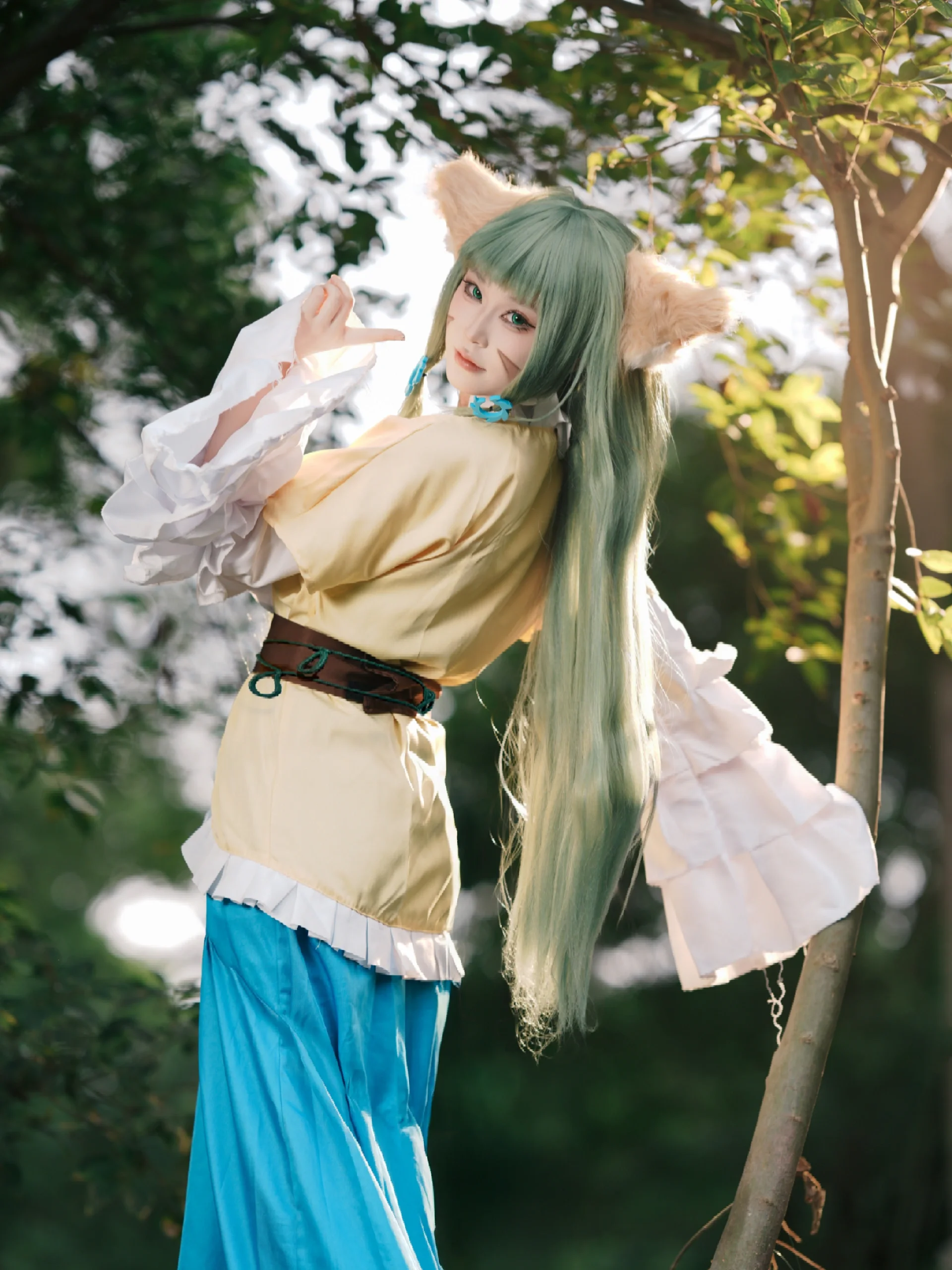 【涂山容容cos】阴雨树林里的狐妖小红娘，闪光灯模拟日光 - 第 9 张