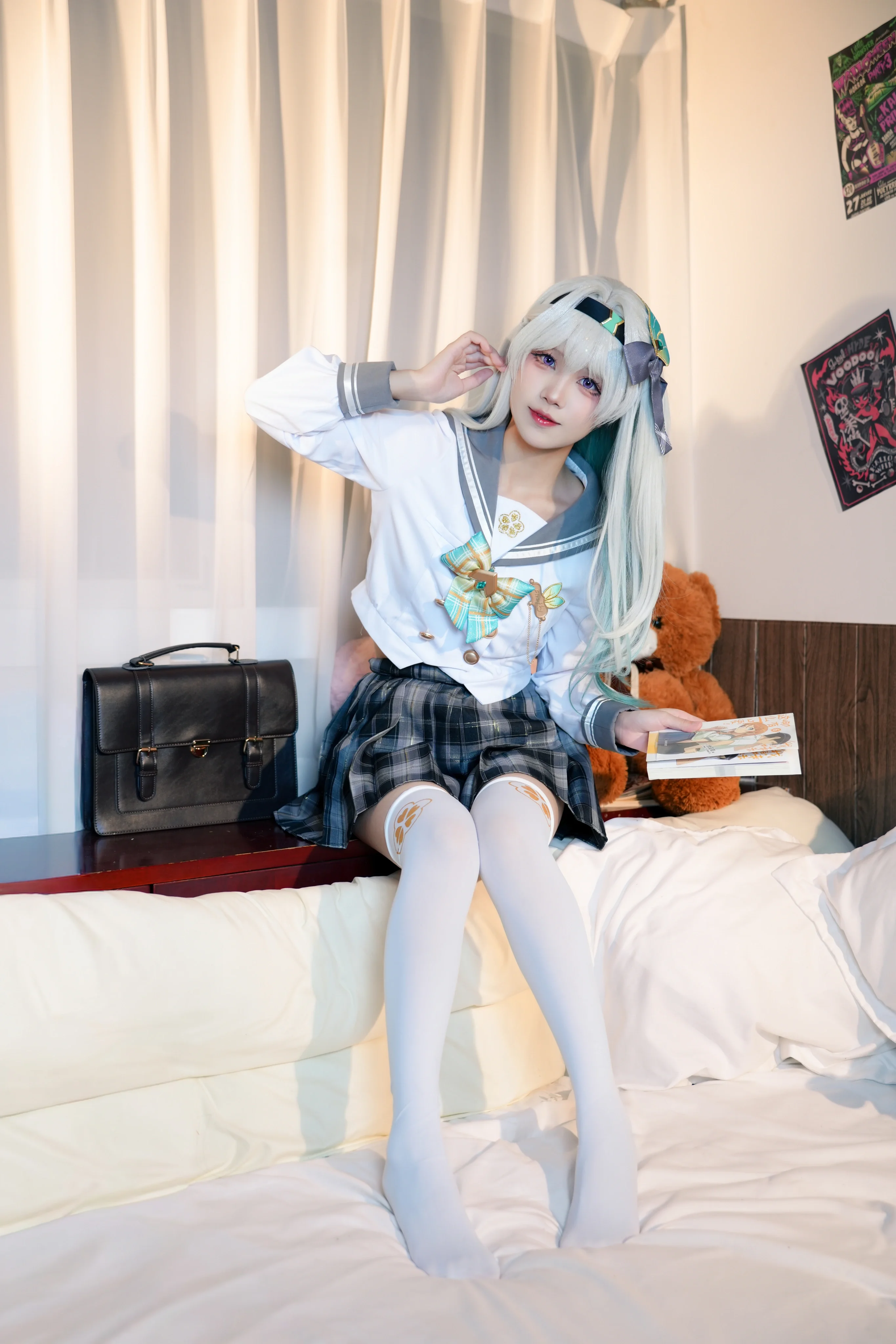 【流萤cos】崩坏星穹铁道里的超甜美JK造型 - 第 12 张
