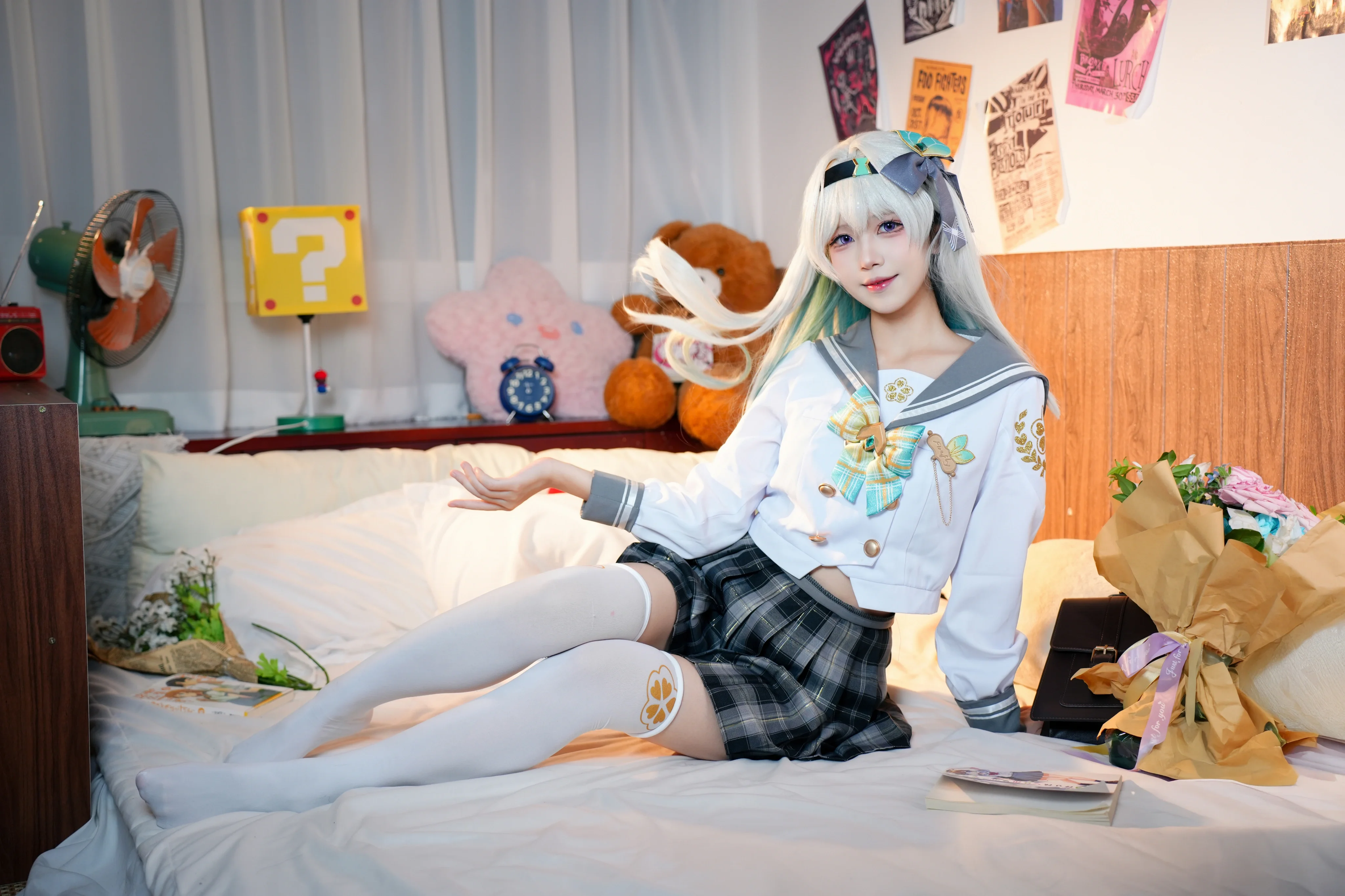 【流萤cos】崩坏星穹铁道里的超甜美JK造型 - 第 4 张