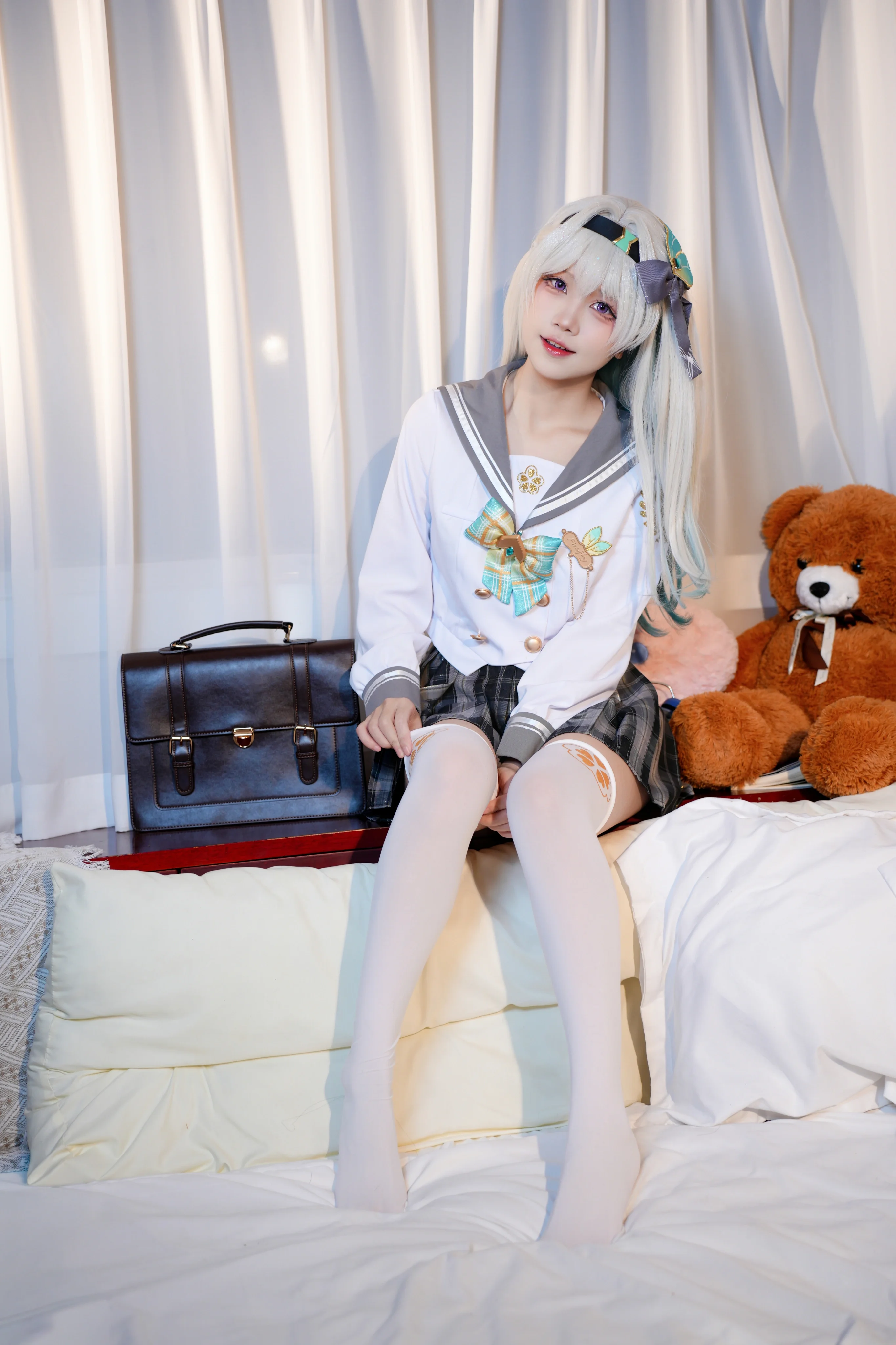 【流萤cos】崩坏星穹铁道里的超甜美JK造型 - 第 5 张