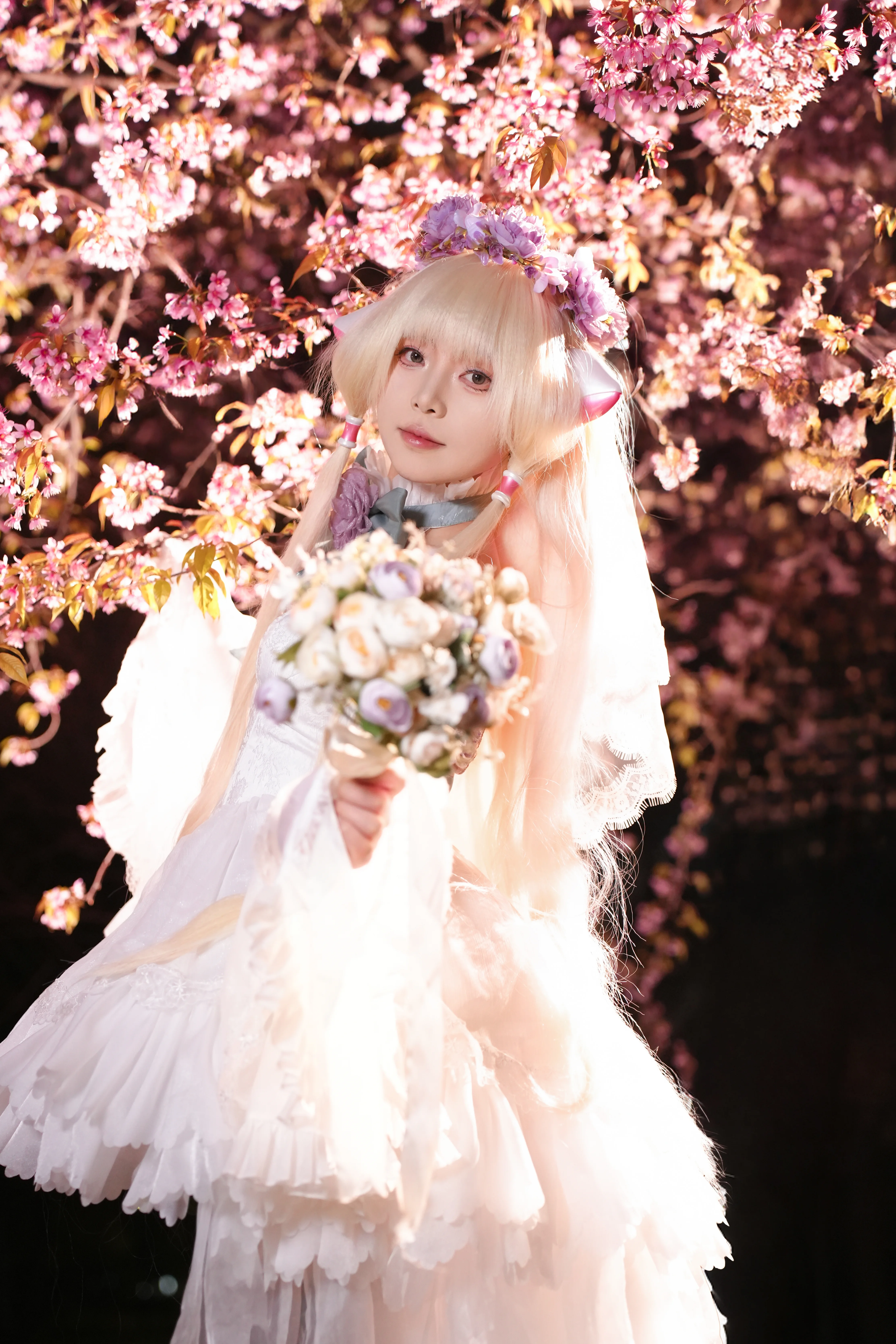 【小叽cos】青龙湖冬夜樱花树下的梦幻定格 - 第 9 张