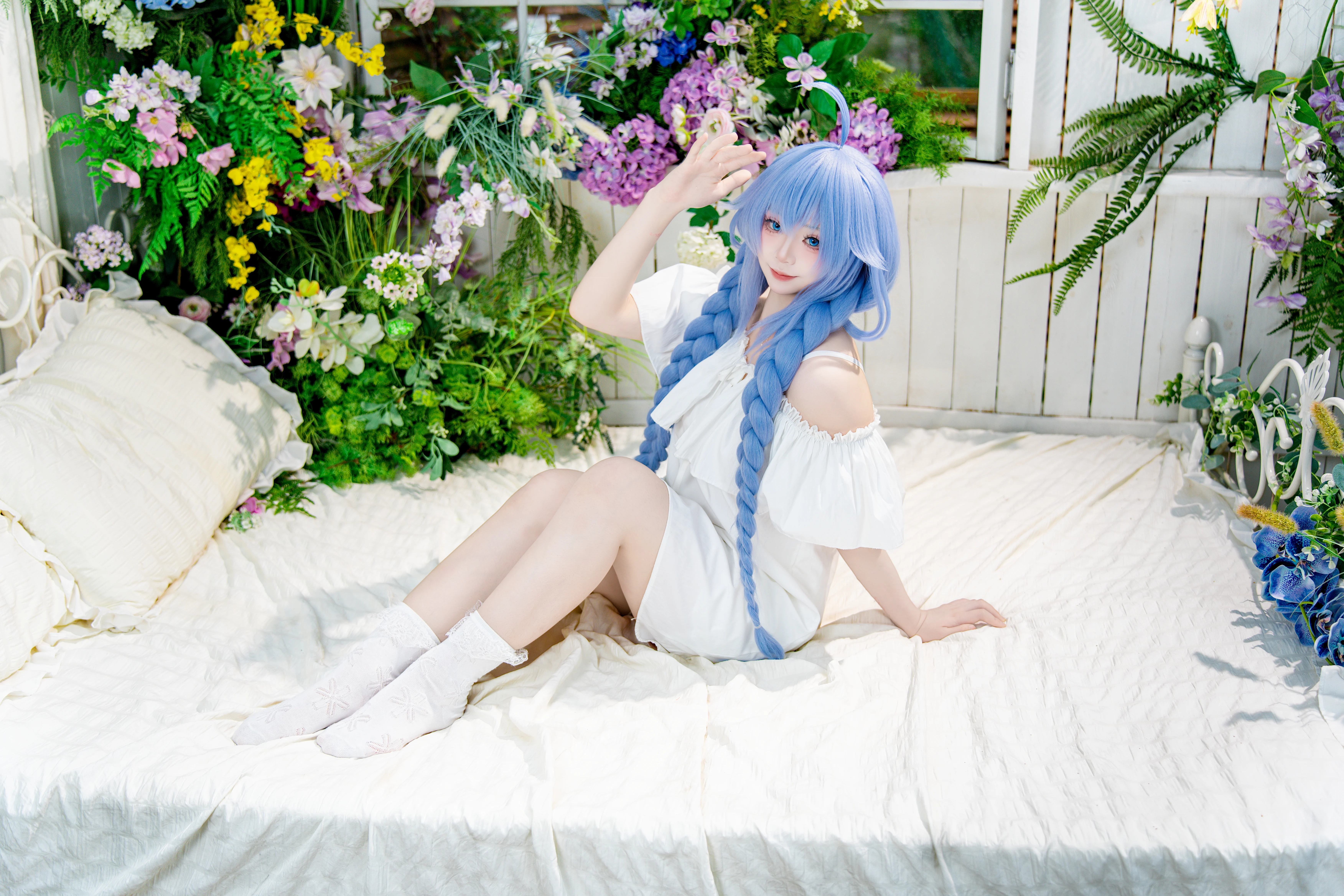 【洛琪希cos】無職轉生睡衣主題，藍髮雙辮的慵懶午後 - 第 2 張