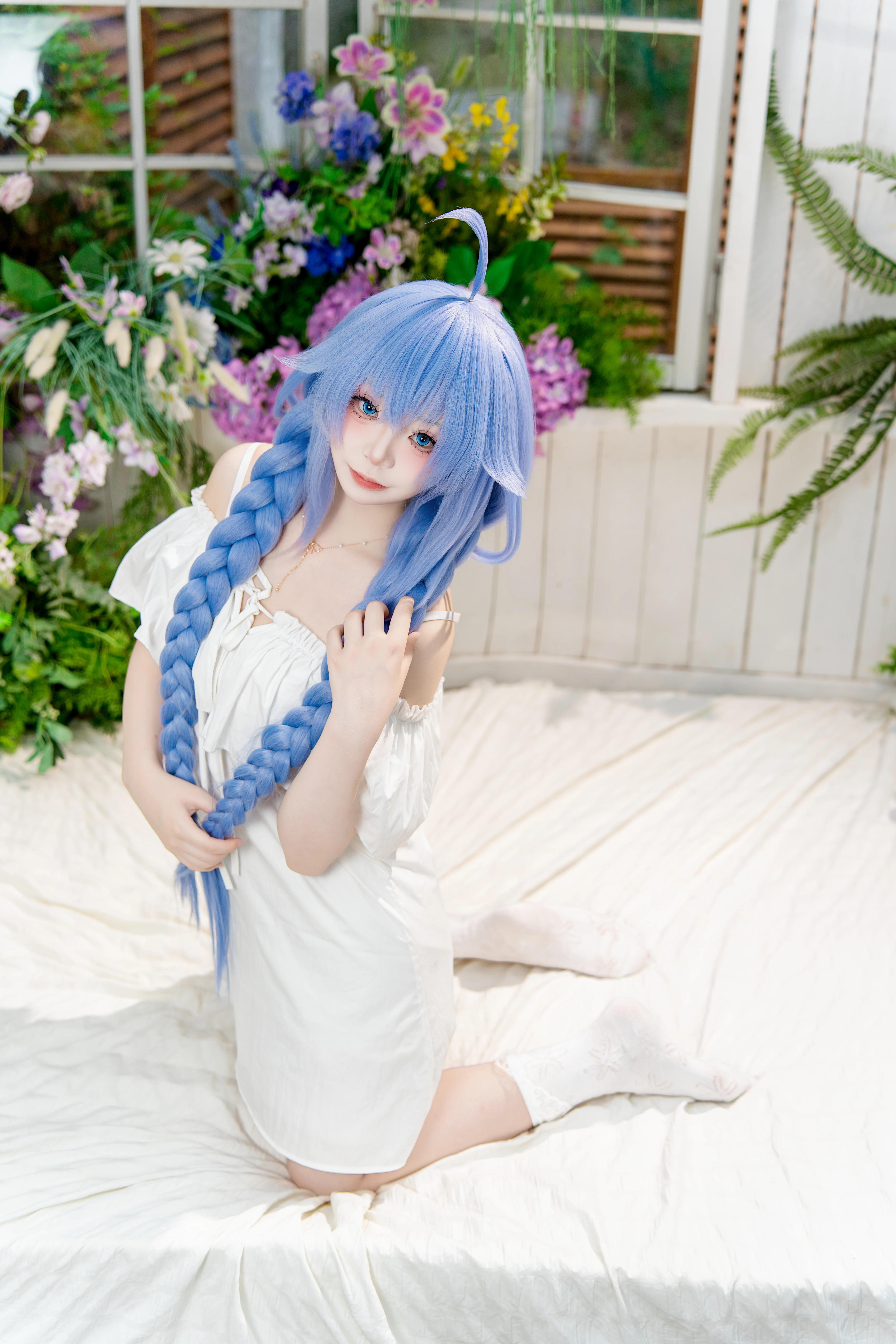 【洛琪希cos】無職轉生睡衣主題，藍髮雙辮的慵懶午後 - 第 4 張