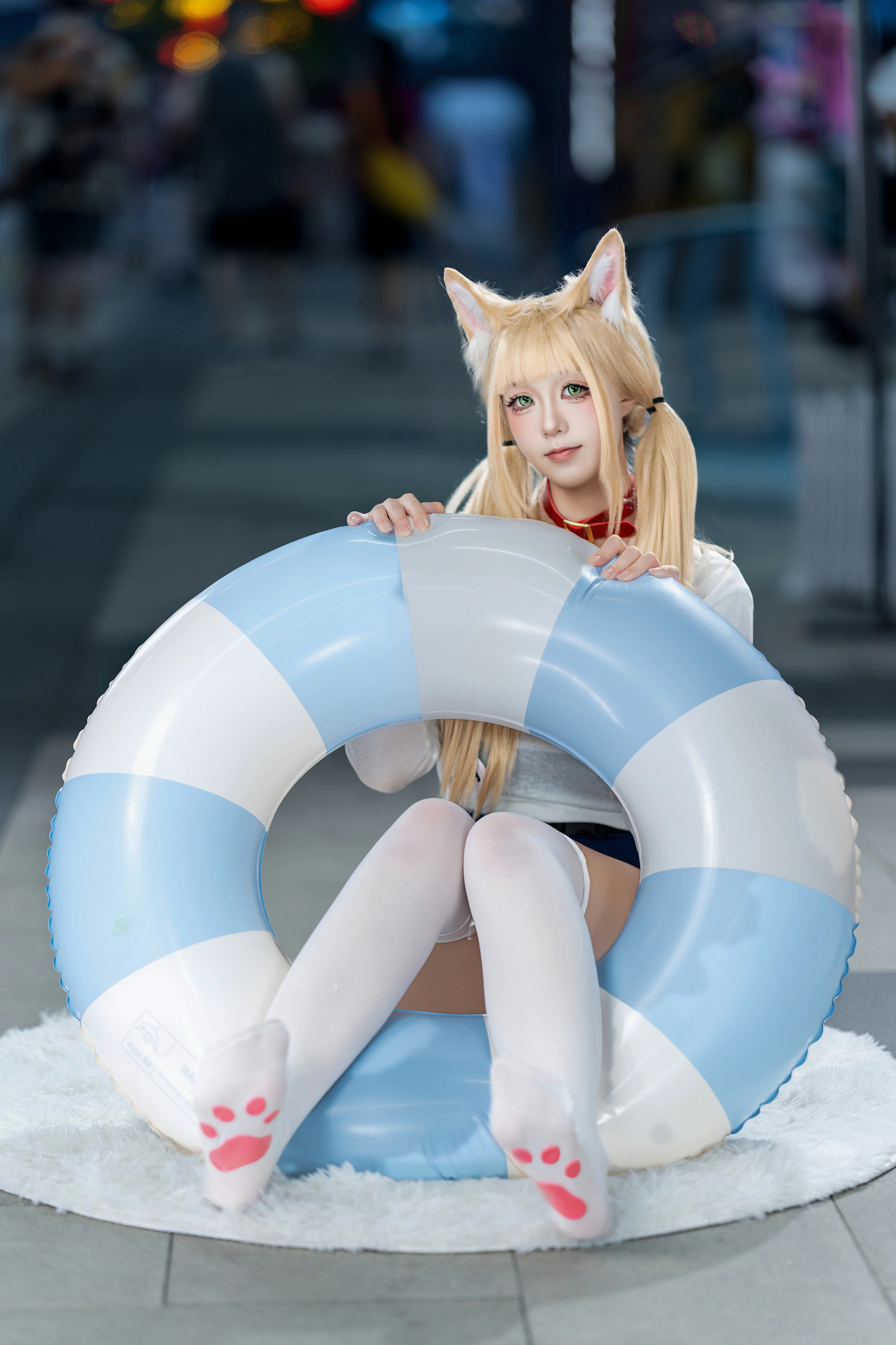 【黄豆粉cos】泳装款猫娘，漫展外场的随拍 - 第 3 张